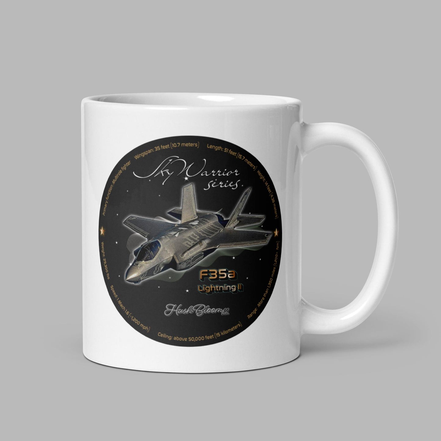 F35A Lightning White glossy mug