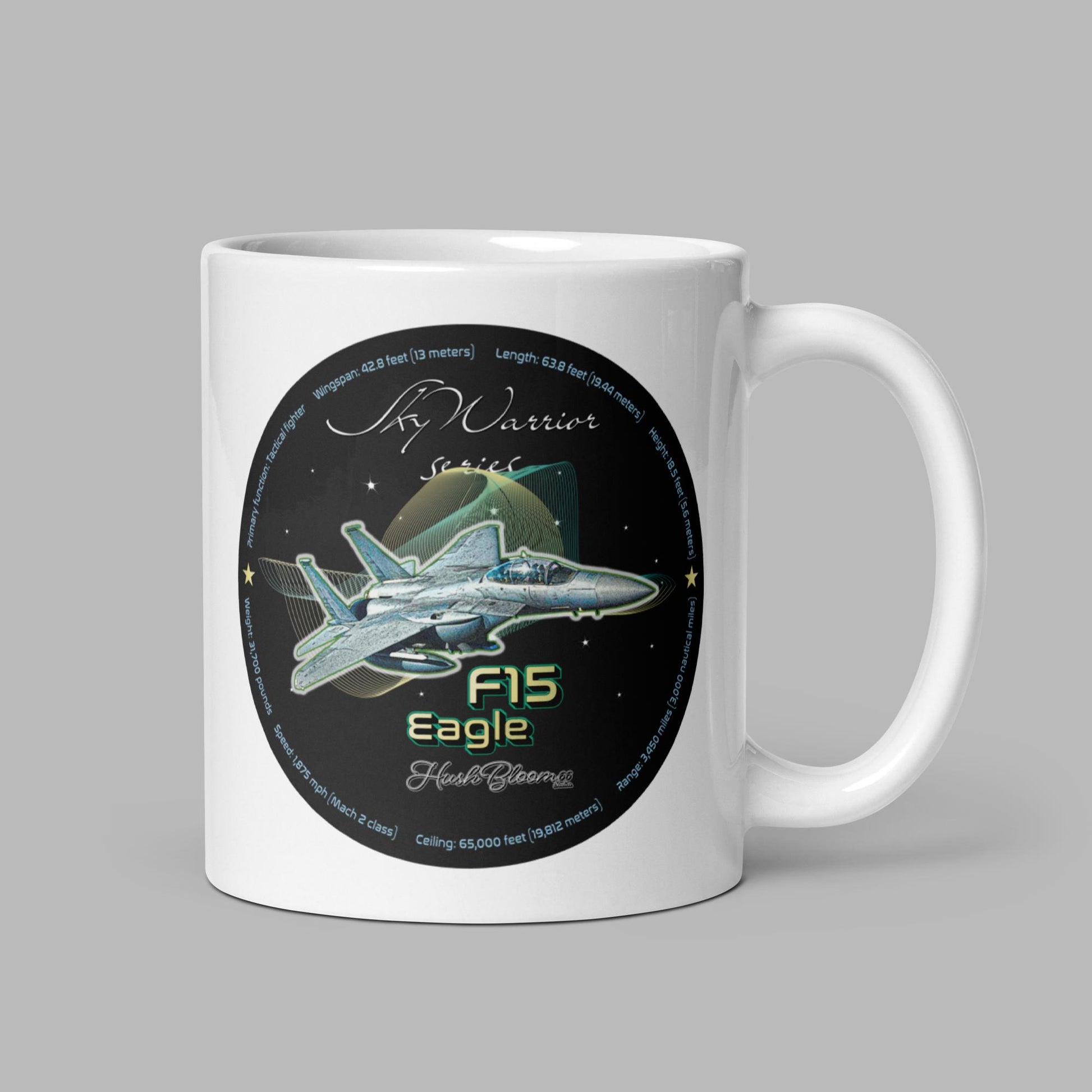 F15 Eagle White glossy mug