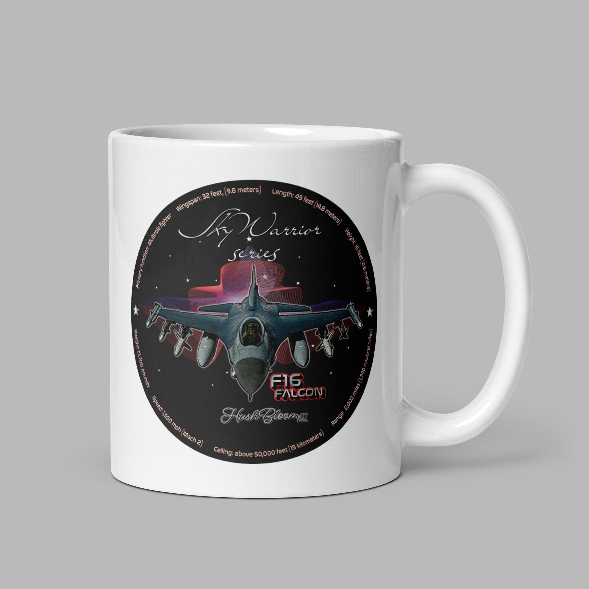 F16 Falcon White glossy mug