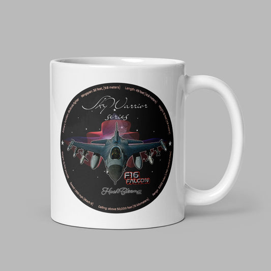 F16 Falcon White glossy mug