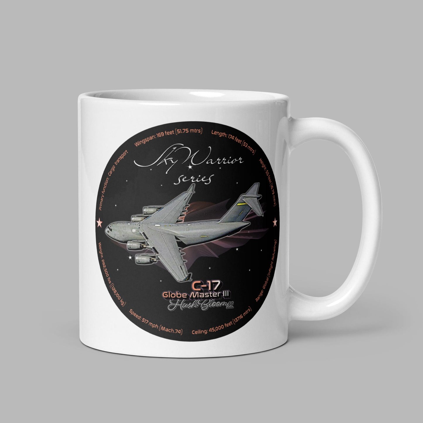 C17 Globemaster III White glossy mug