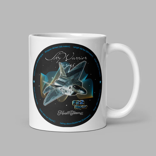 F22 Raptor White glossy mug