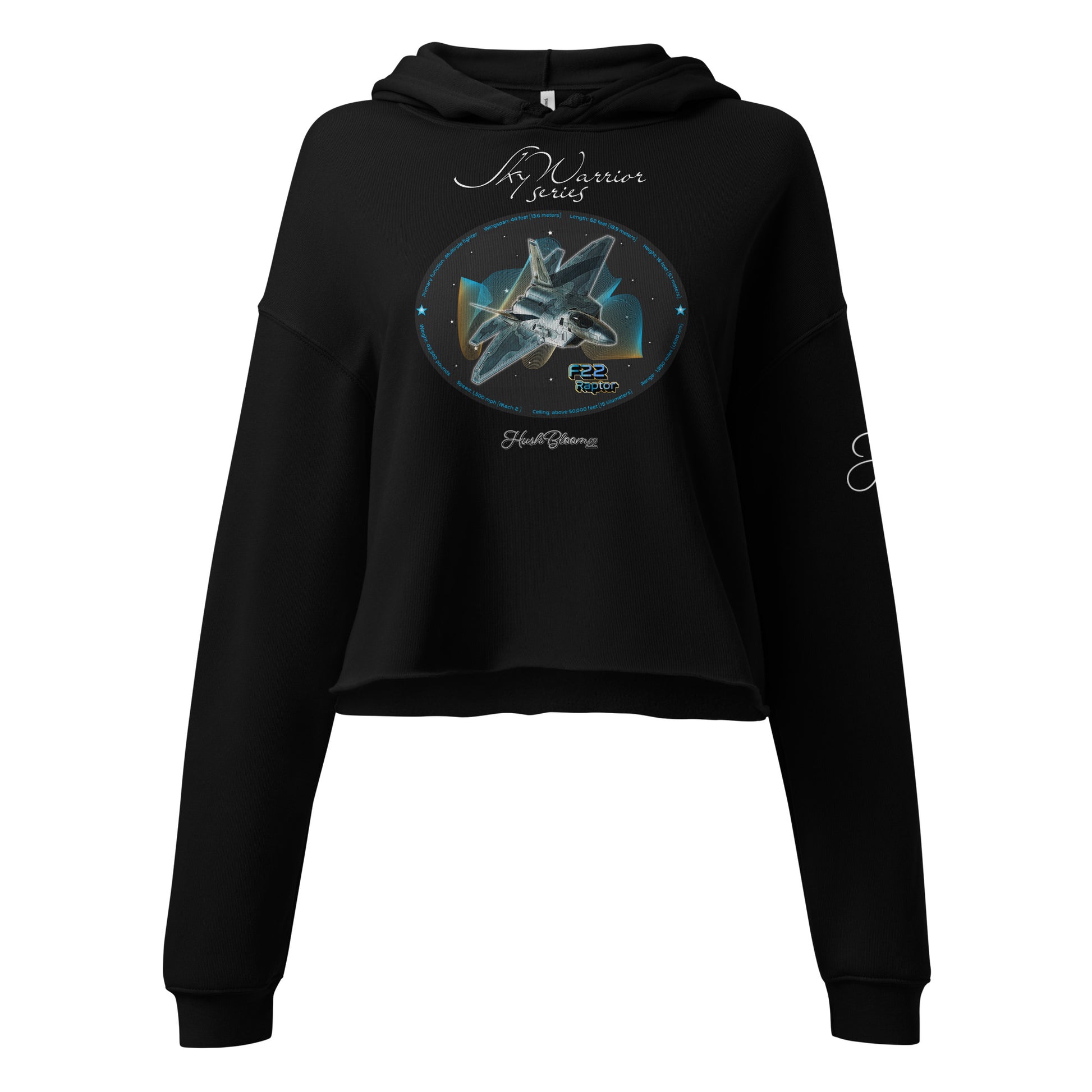 Black - F22 Raptor Crop Hoodie