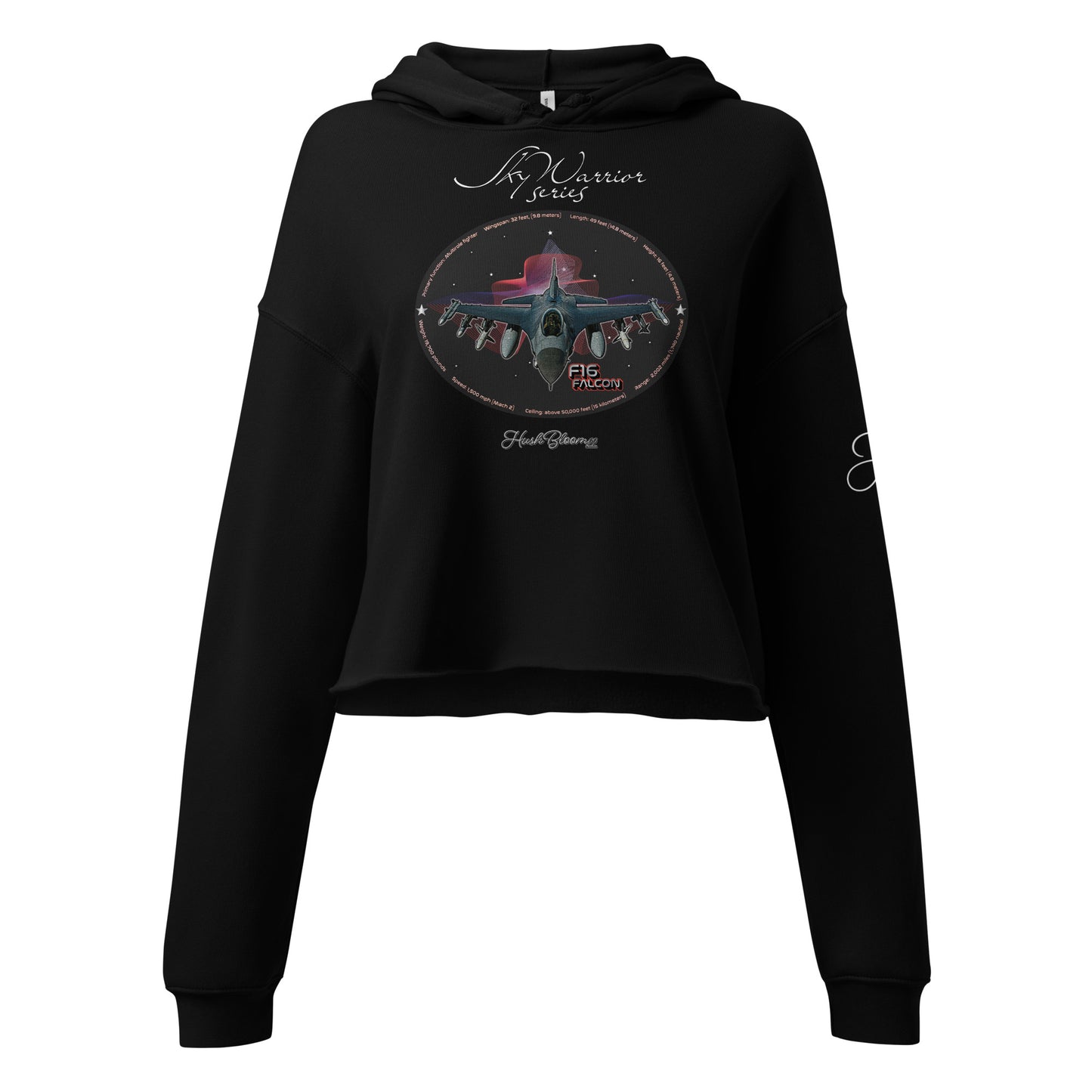 Black - F16 Falcon Crop Hoodie