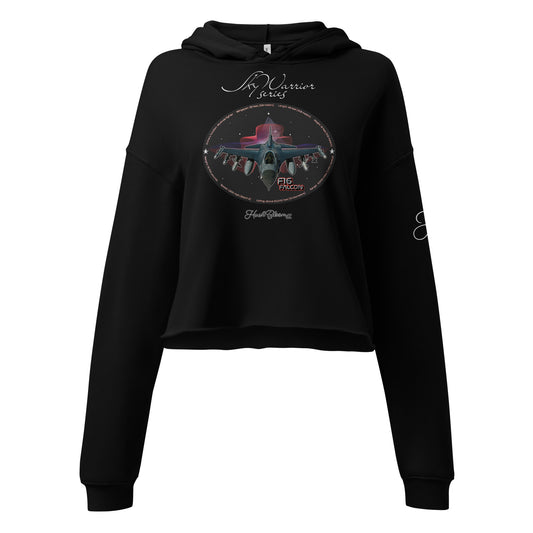 Black - F16 Falcon Crop Hoodie