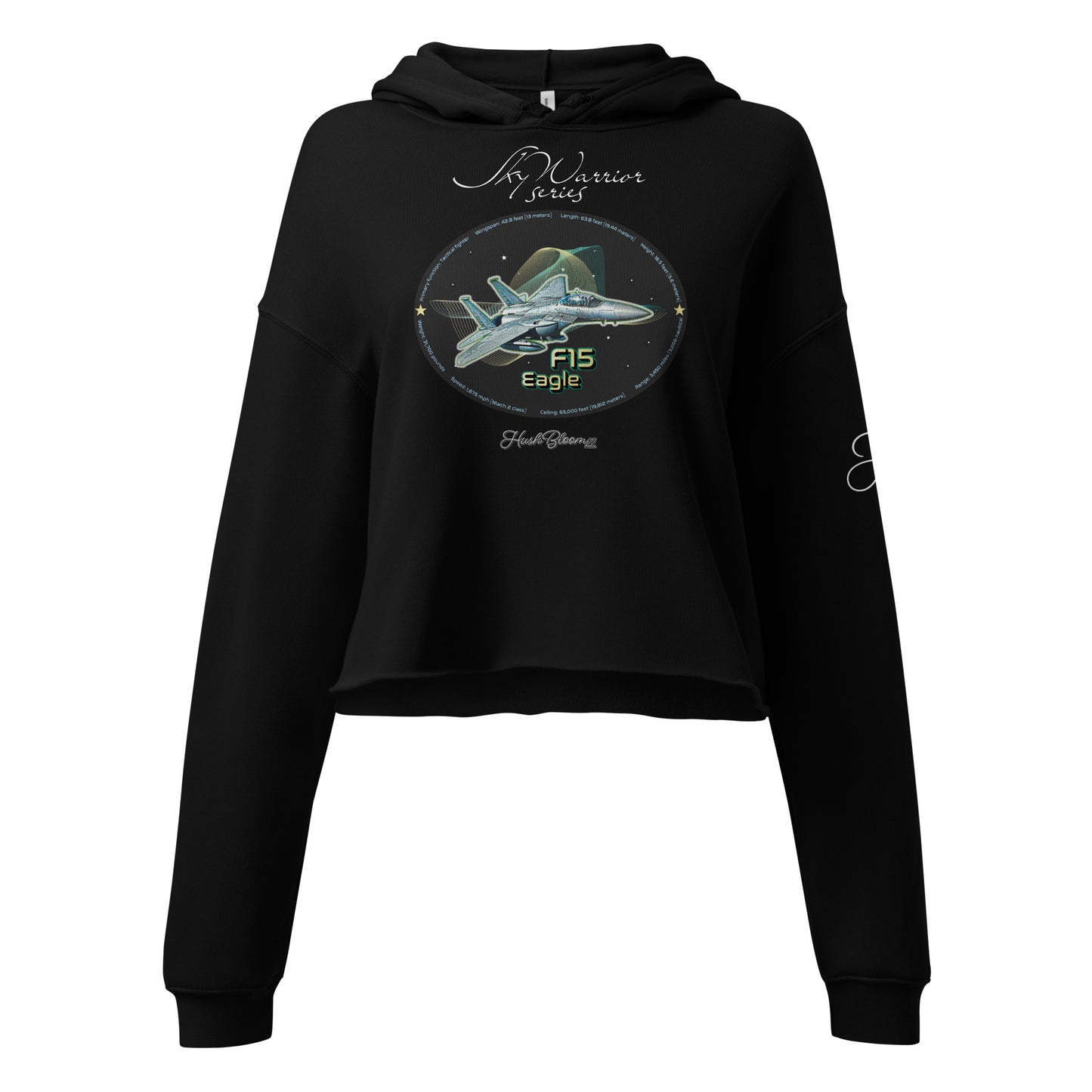 Black - F15 Eagle Crop Hoodie