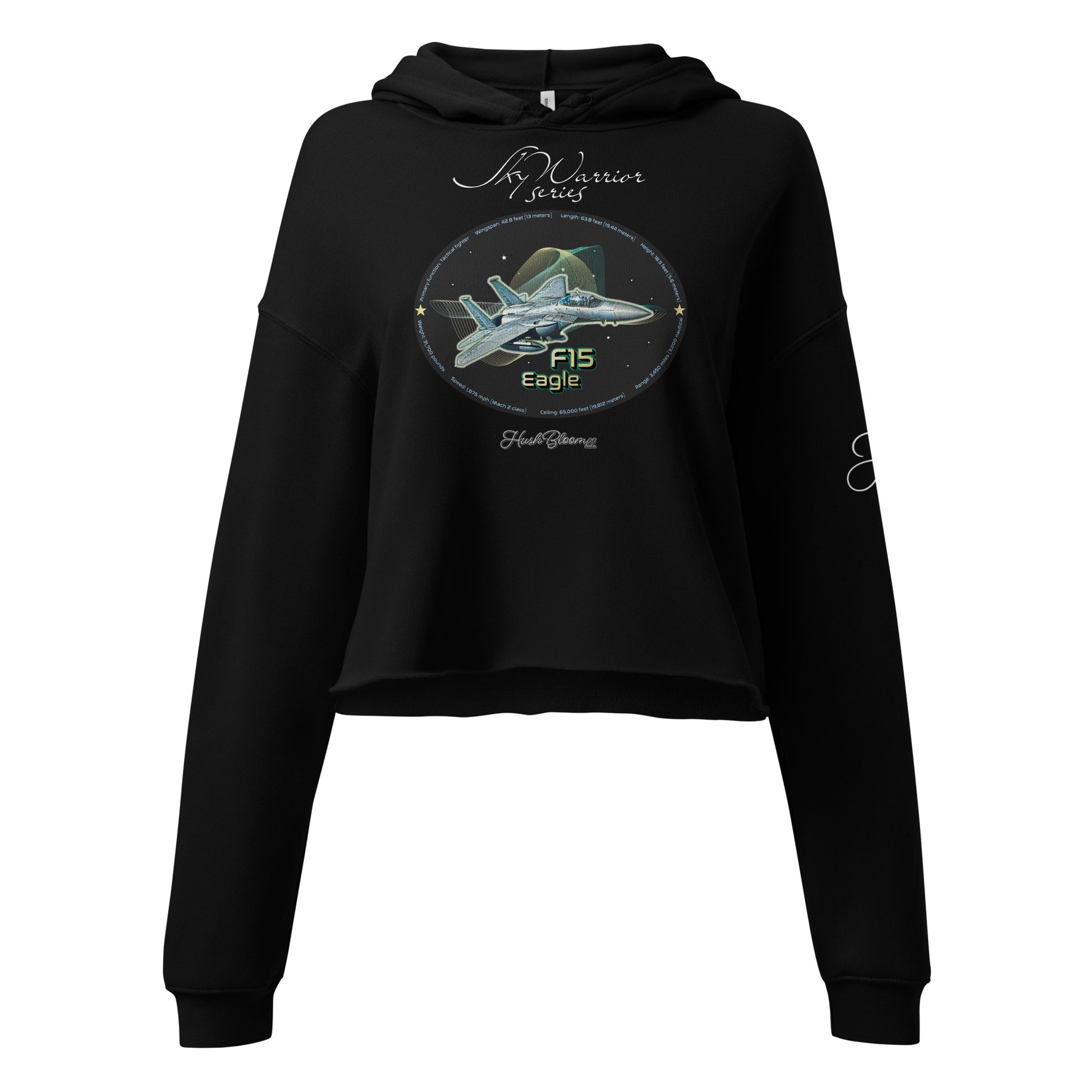 Black - F15 Eagle Crop Hoodie