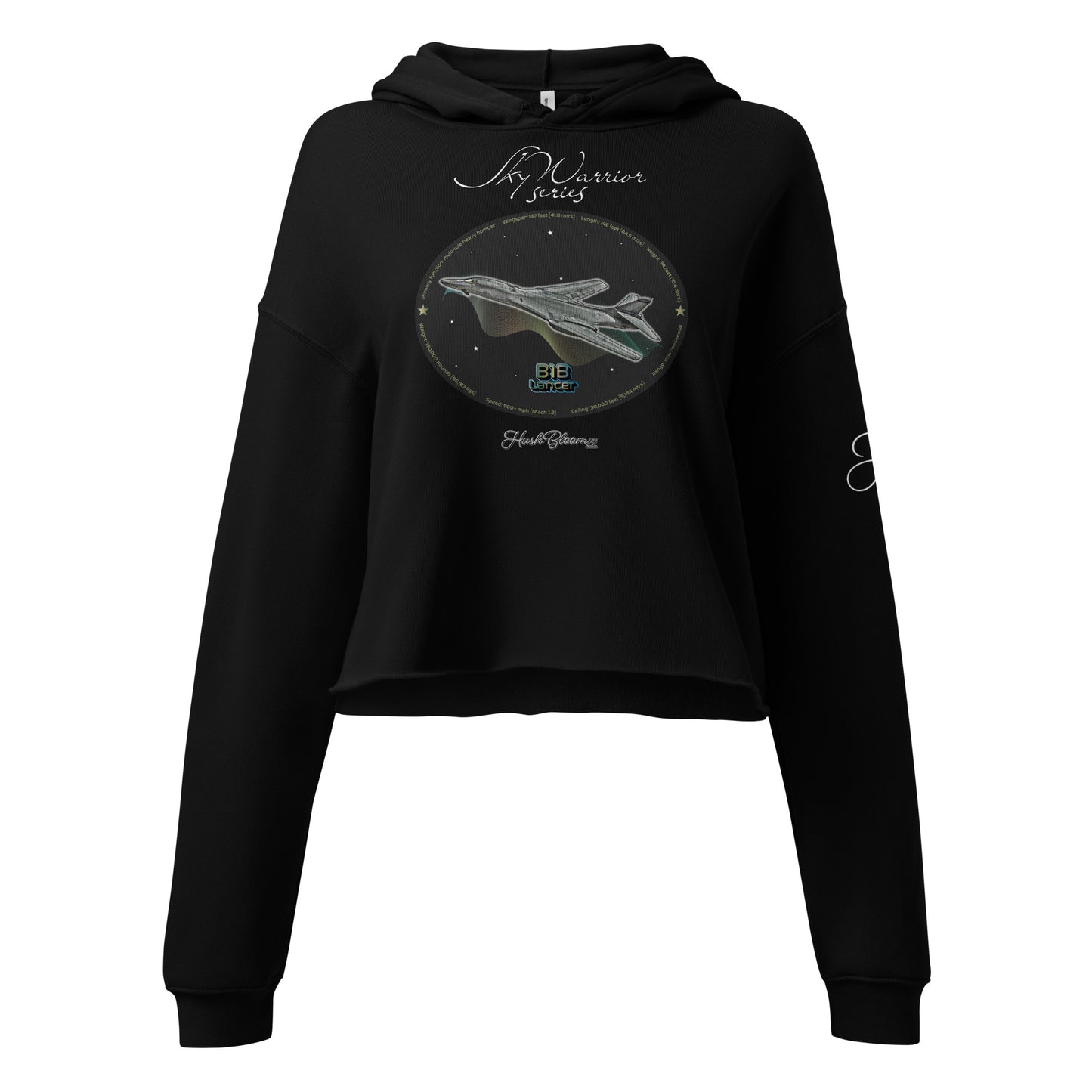 Black - B1B Lancer Crop Hoodie