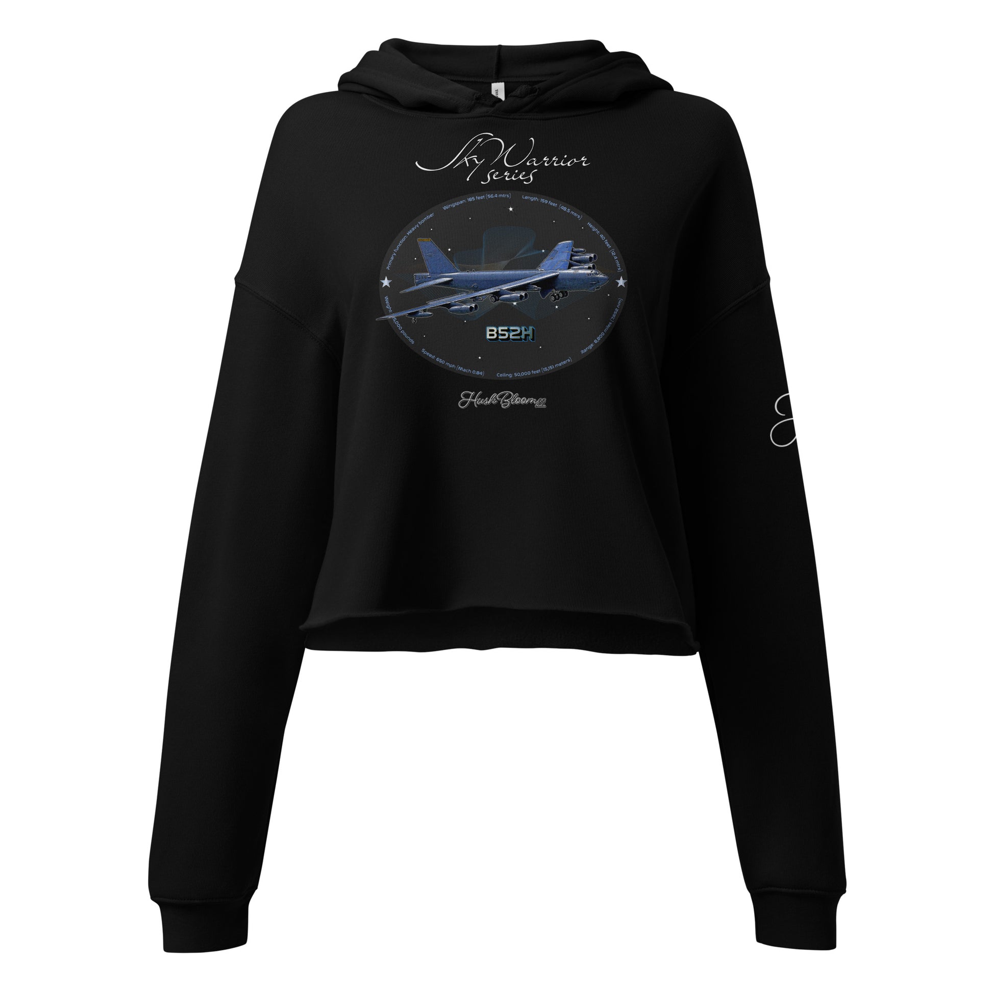 Black - B52H Stratofortress Crop Hoodie