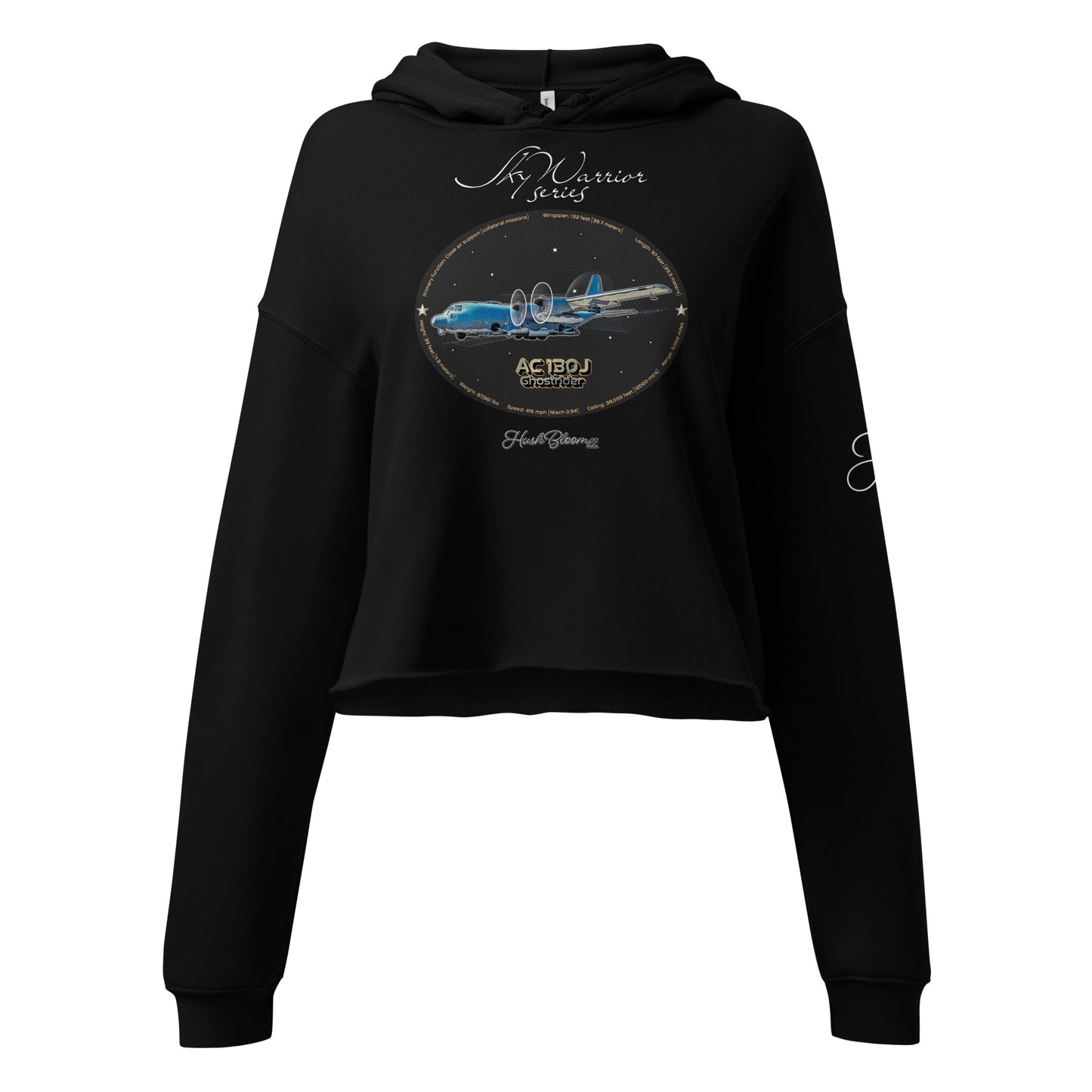Black - AC130J Ghostrider Crop Hoodie