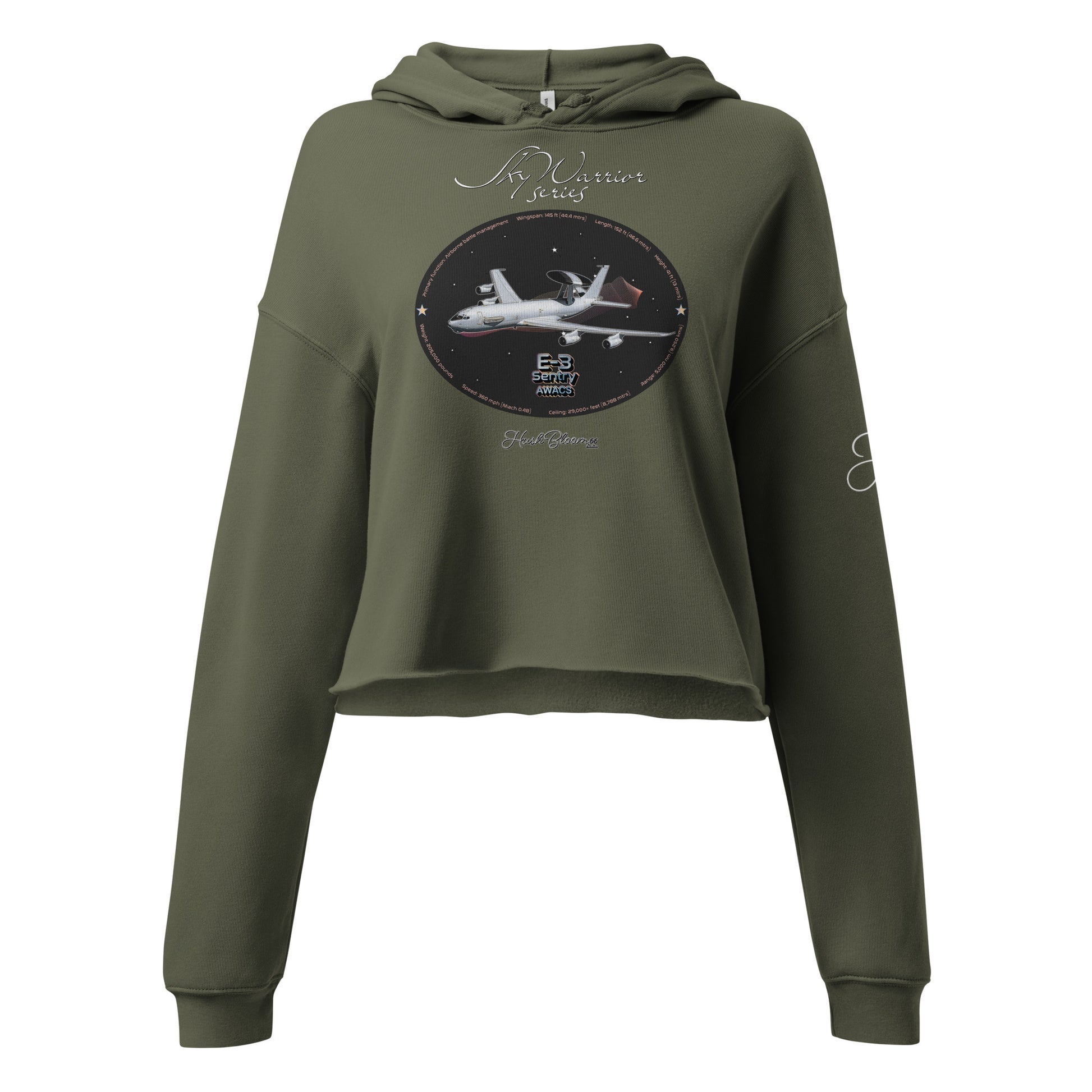Military Green - E3 Sentry Crop Hoodie