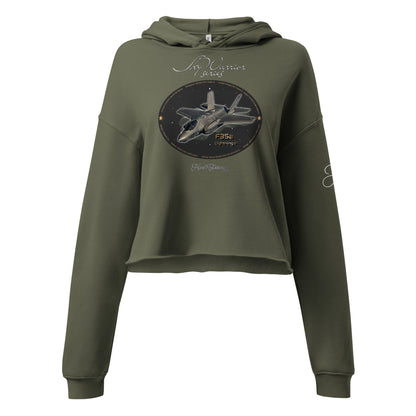 Military Green - F35A Lightning Crop Hoodie