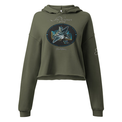 Military Green - F22 Raptor Crop Hoodie