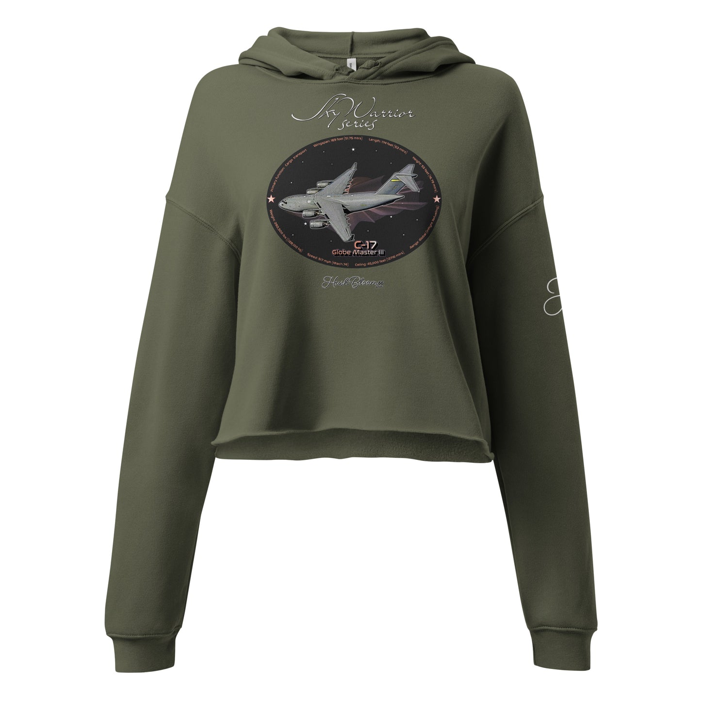 Military Green - C17 Globe Master III Crop Hoodie