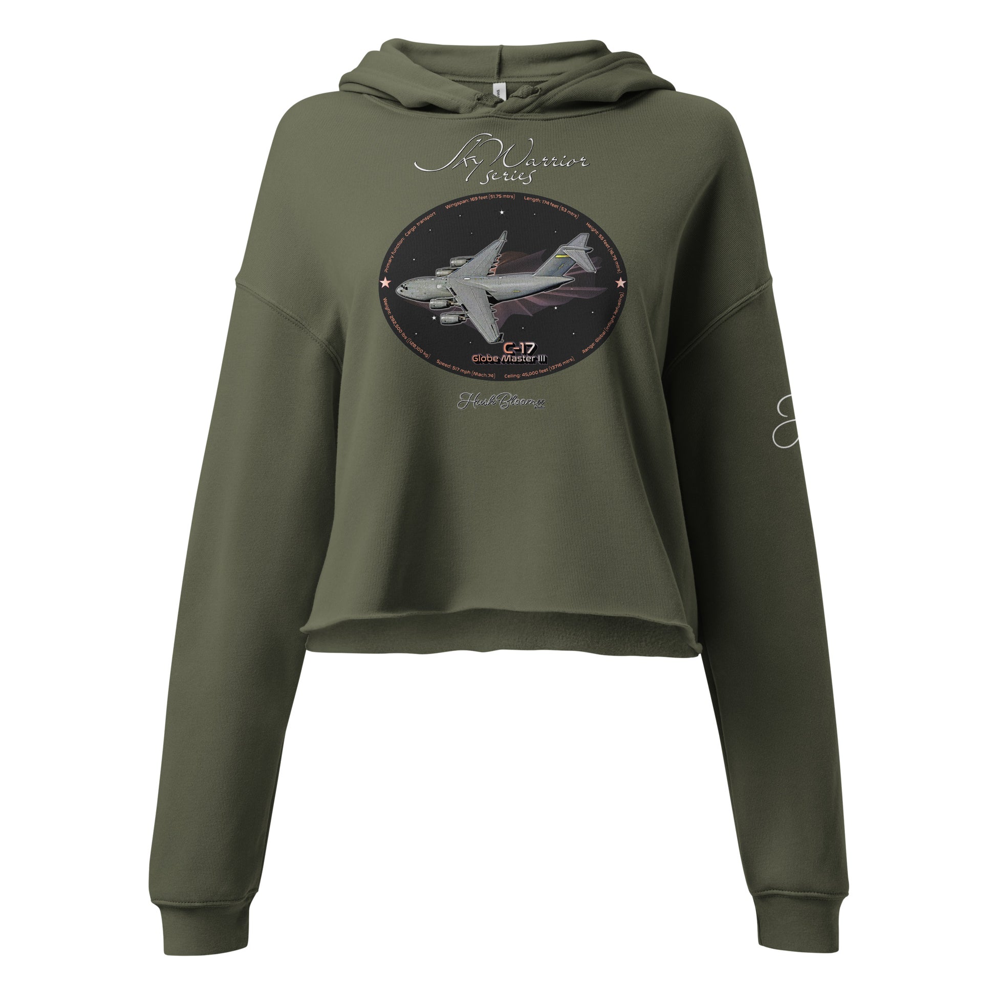 Military Green - C17 Globe Master III Crop Hoodie