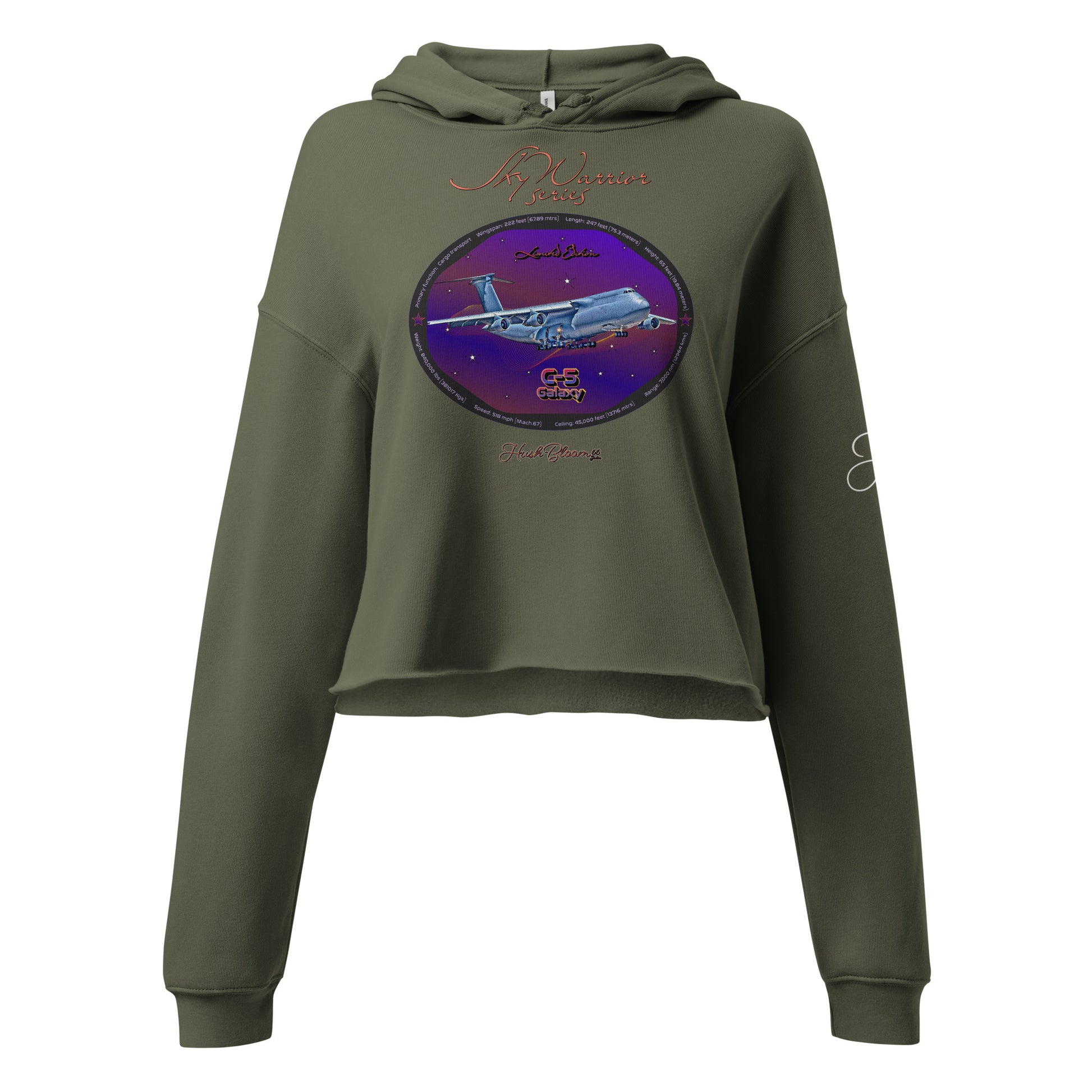Military Green - C5 Galaxy (Limited Edition) Crop Hoodie