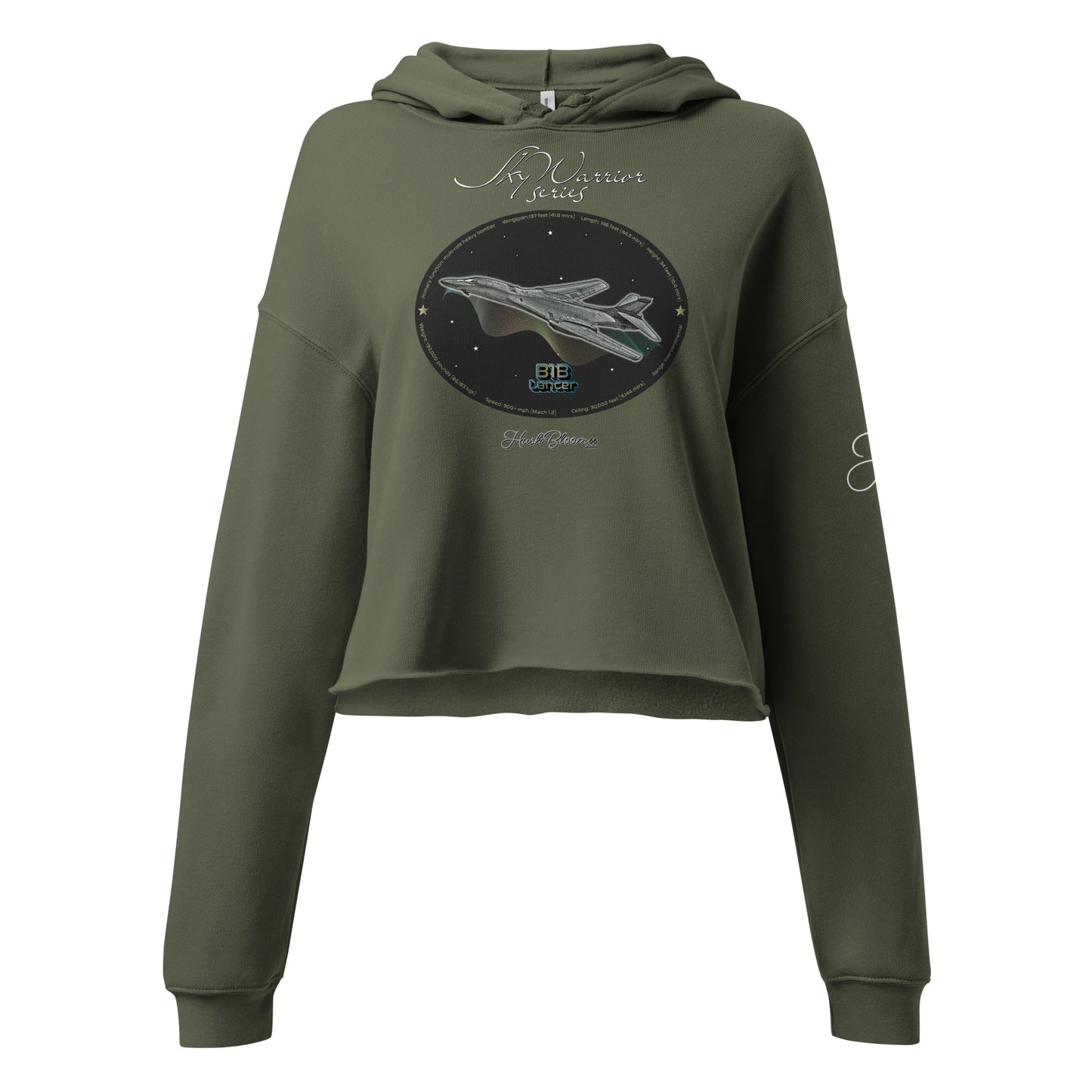 Military Green - B1B Lancer Crop Hoodie