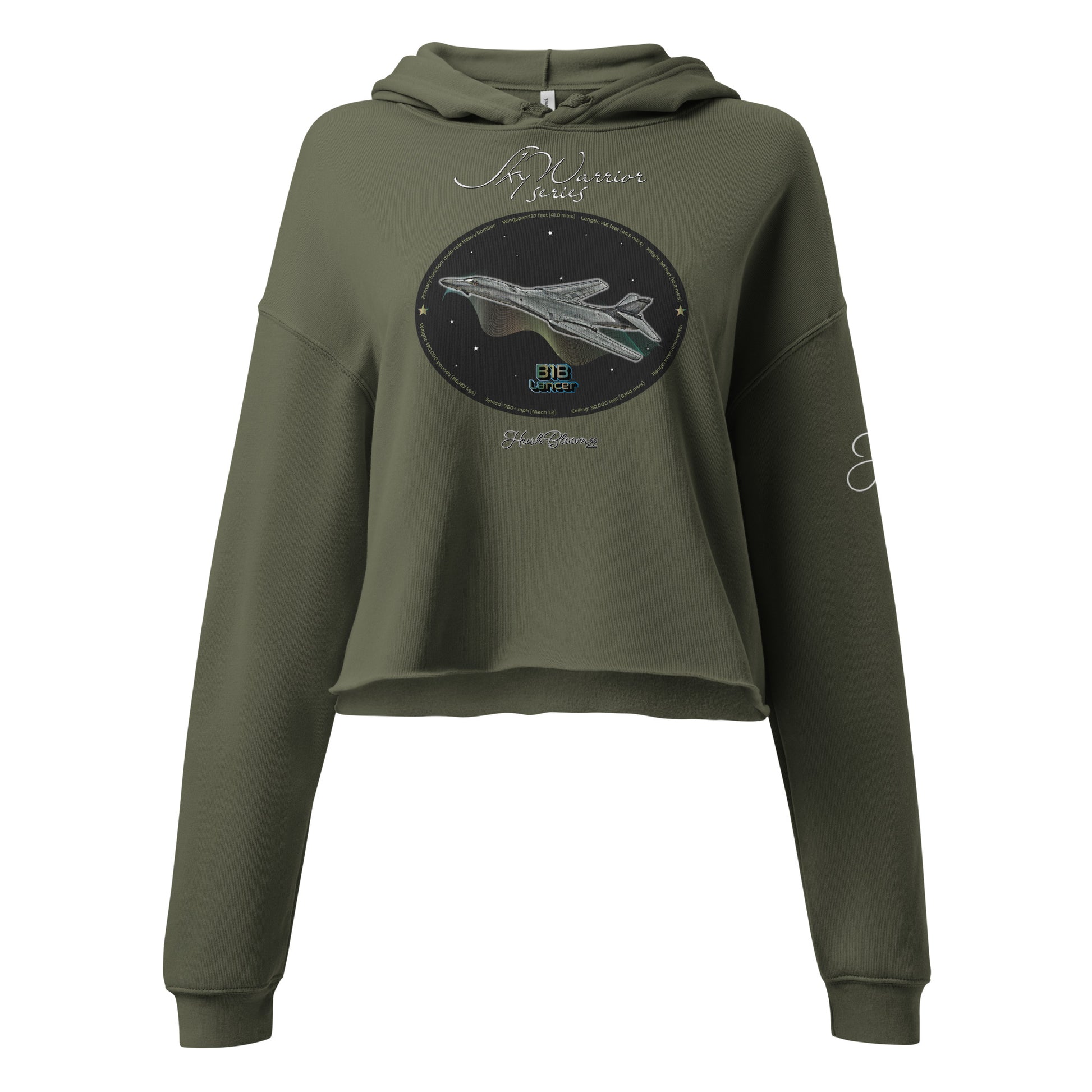 Military Green - B1B Lancer Crop Hoodie