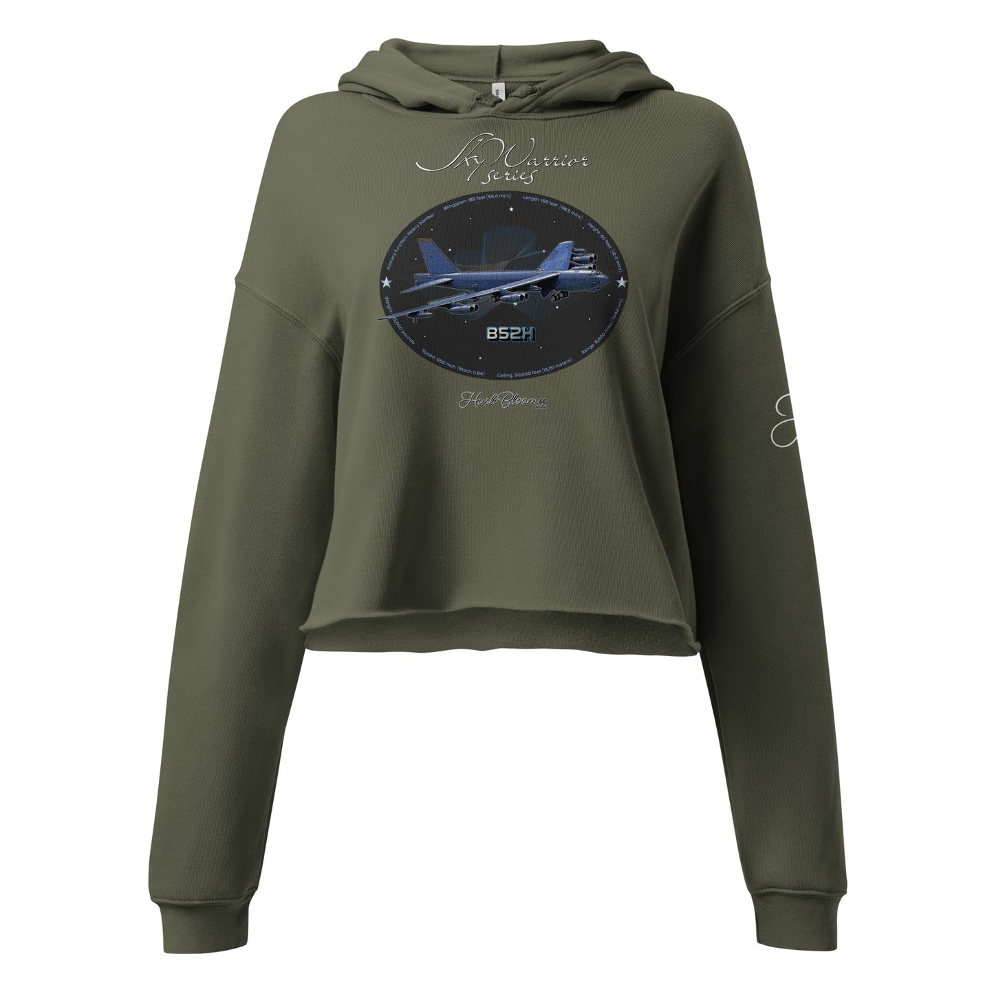 Military Green - B52H Stratofortress Crop Hoodie