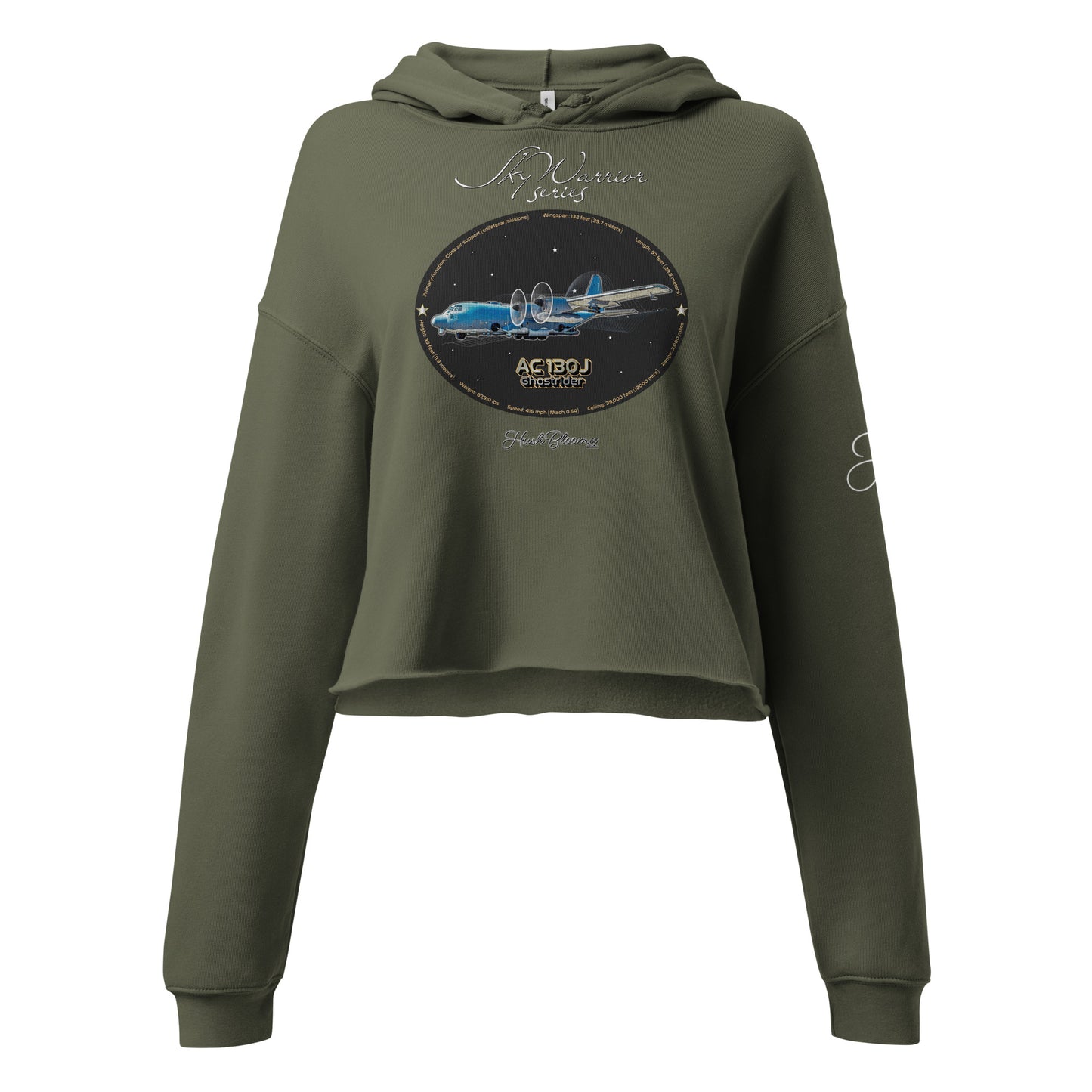 Military Green - AC130J Ghostrider Crop Hoodie