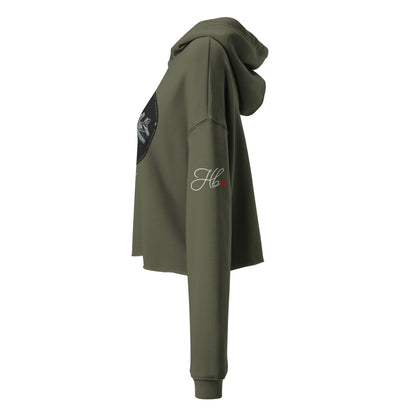 Military Green - B1B Lancer Crop Hoodie