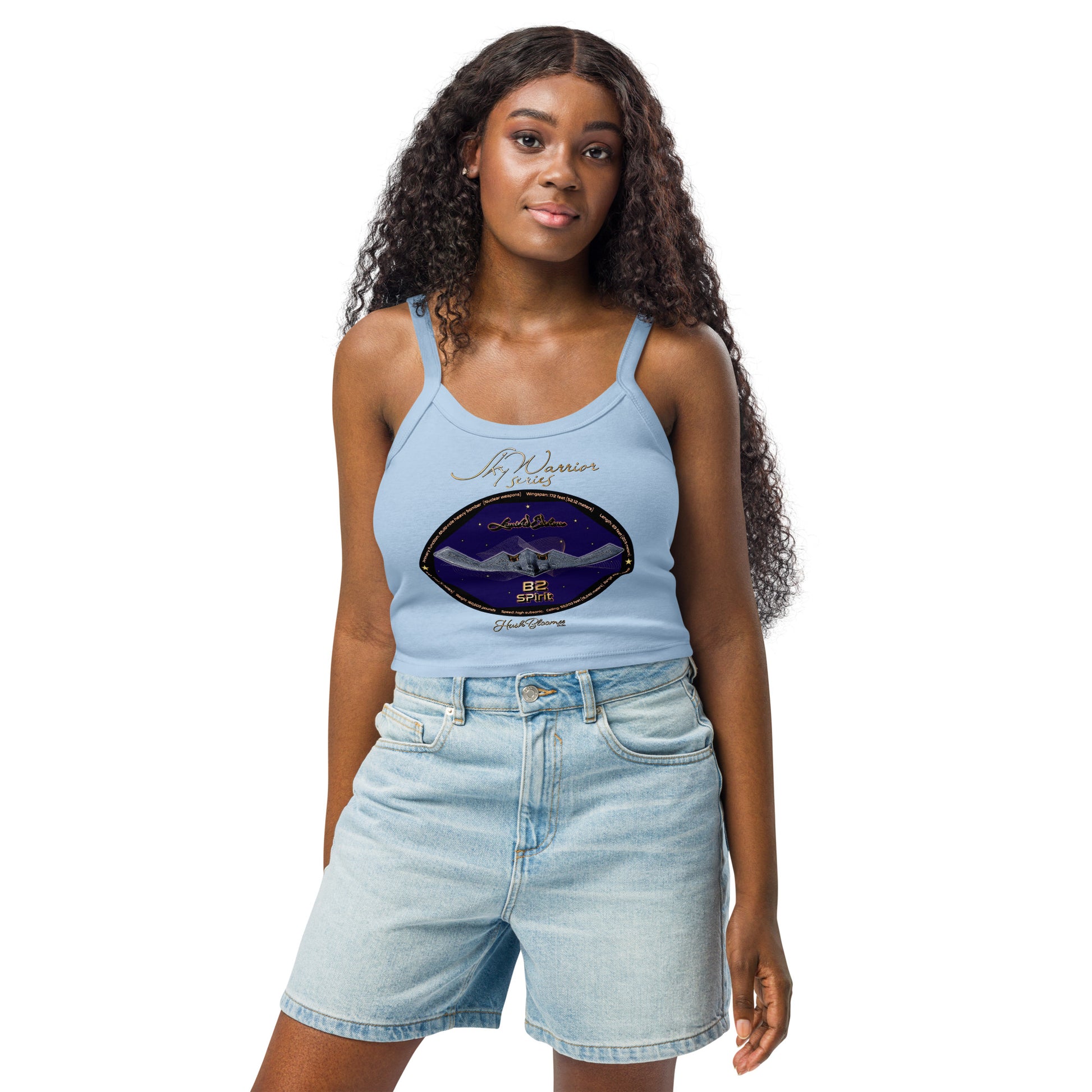 Solid Baby Blue Blend - B2 Spirit (Limited Edition) Women’s micro-rib tank top
