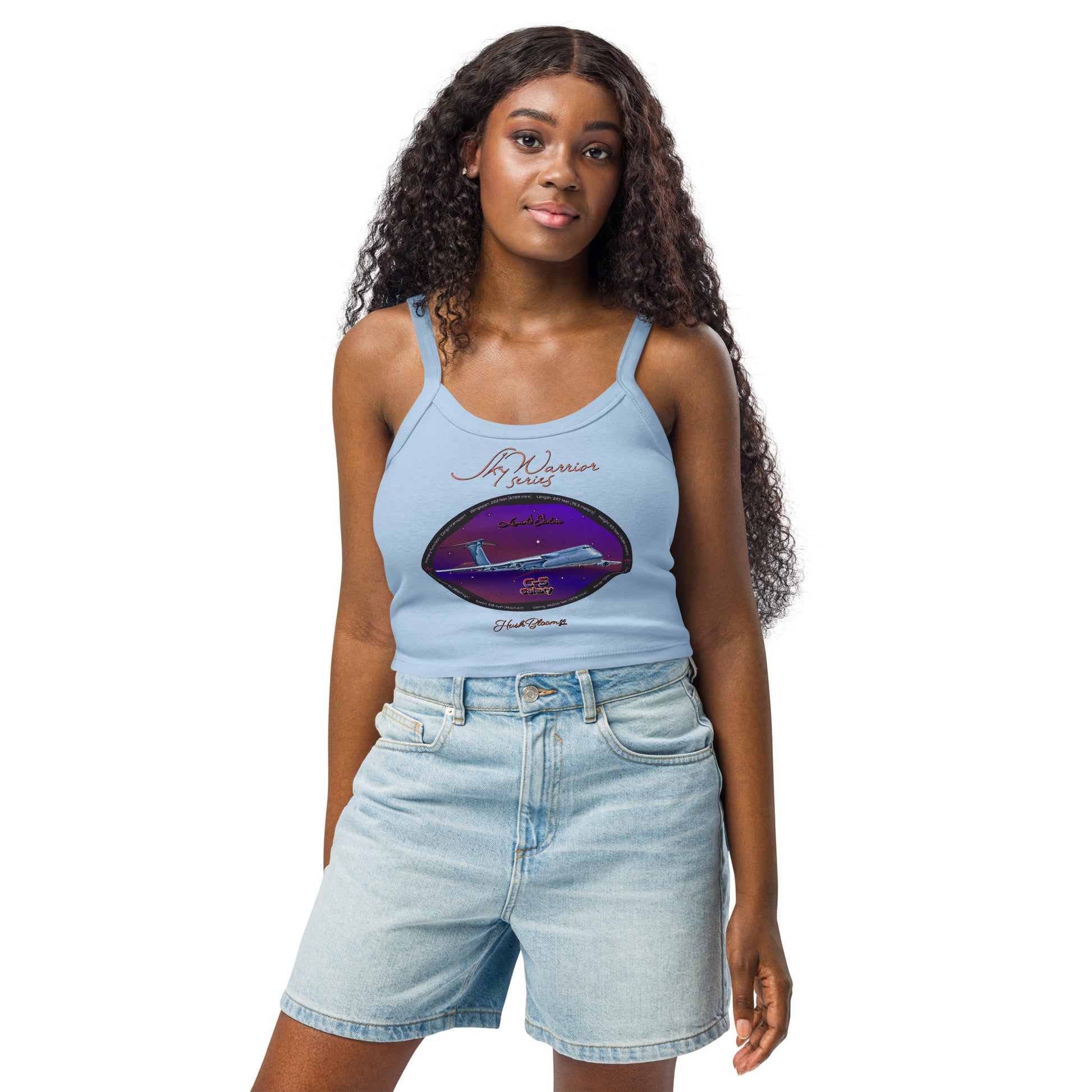 Solid Baby Blue Blend - C5 Galaxy (Limited Edition) Women’s micro-rib tank top