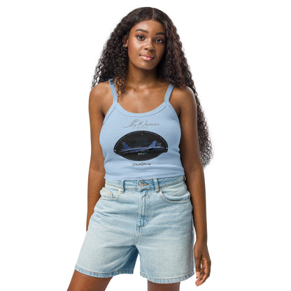Solid Baby Blue Blend - B52H Stratofortress Women’s micro-rib tank top