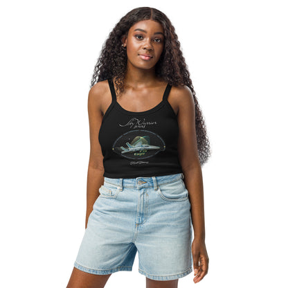 Solid Black Blend - F15 Eagle Women’s micro-rib tank top