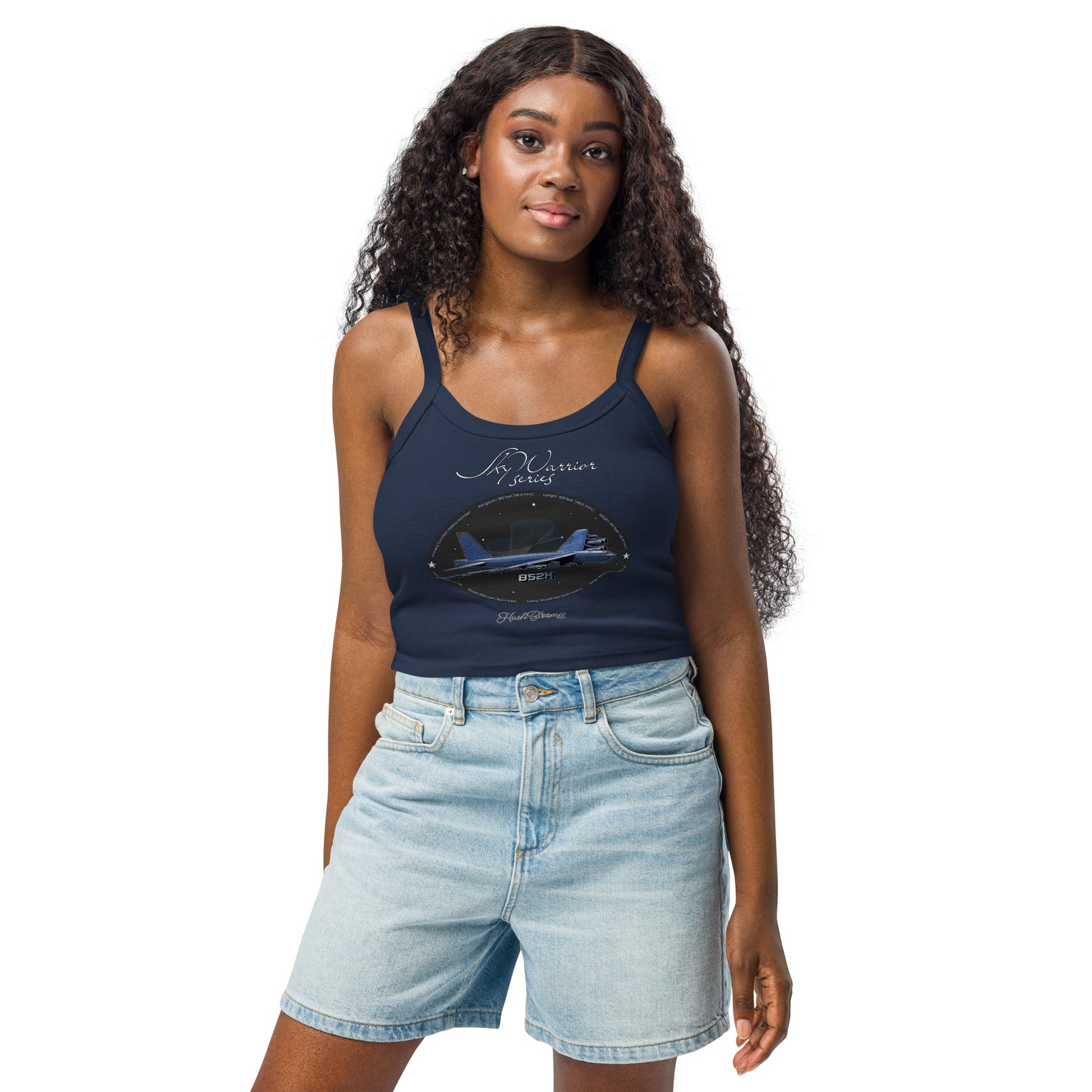 Solid Navy Blend - B52H Stratofortress Women’s micro-rib tank top