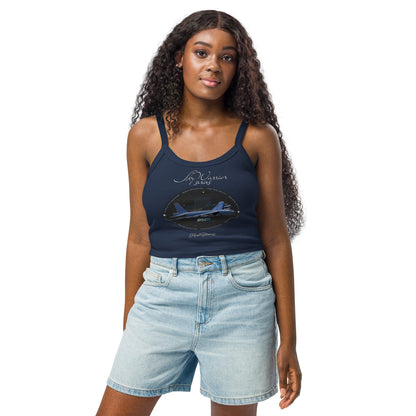 Solid Navy Blend - B52H Stratofortress Women’s micro-rib tank top