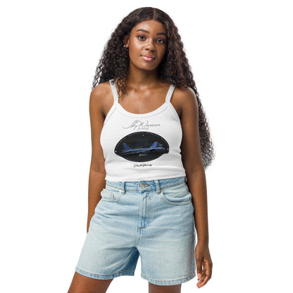 Solid White Blend - B52H Stratofortress Women’s micro-rib tank top