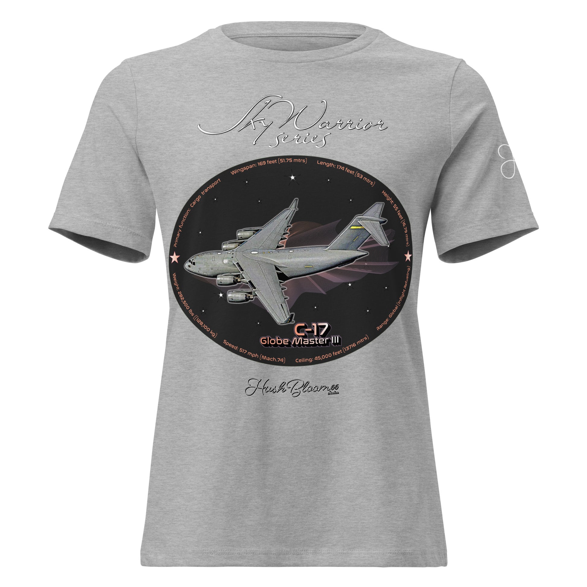 Athletic Heather - C17 Globe Master III Women's Relaxed T-Shirt