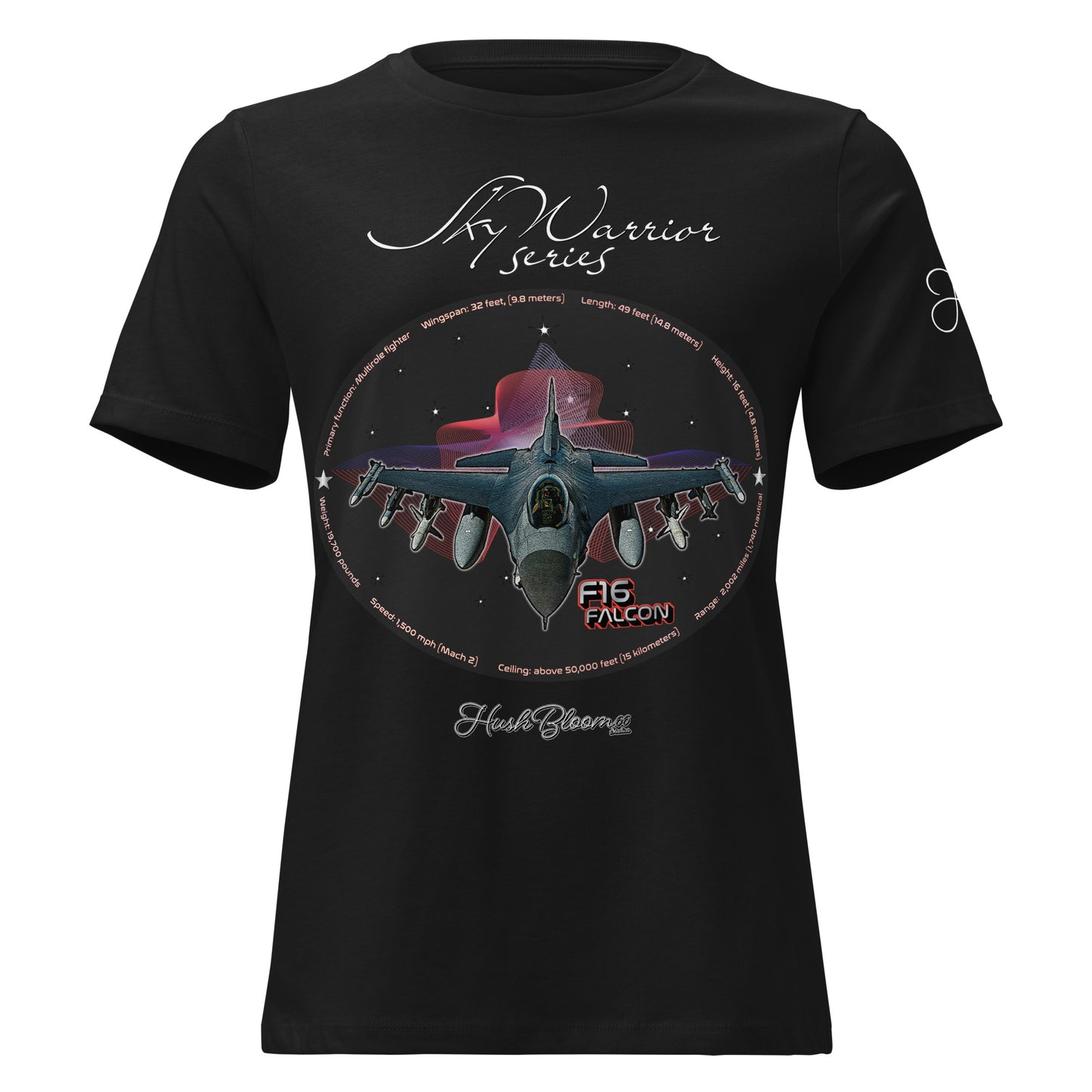 Black - F16 Falcon Women's Relaxed T-Shirt