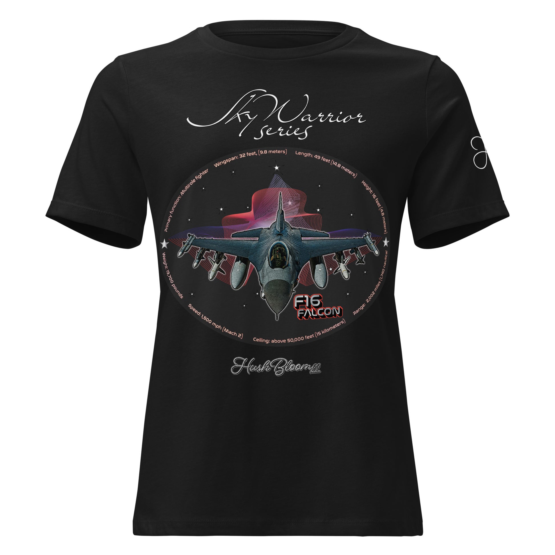 Black - F16 Falcon Women's Relaxed T-Shirt