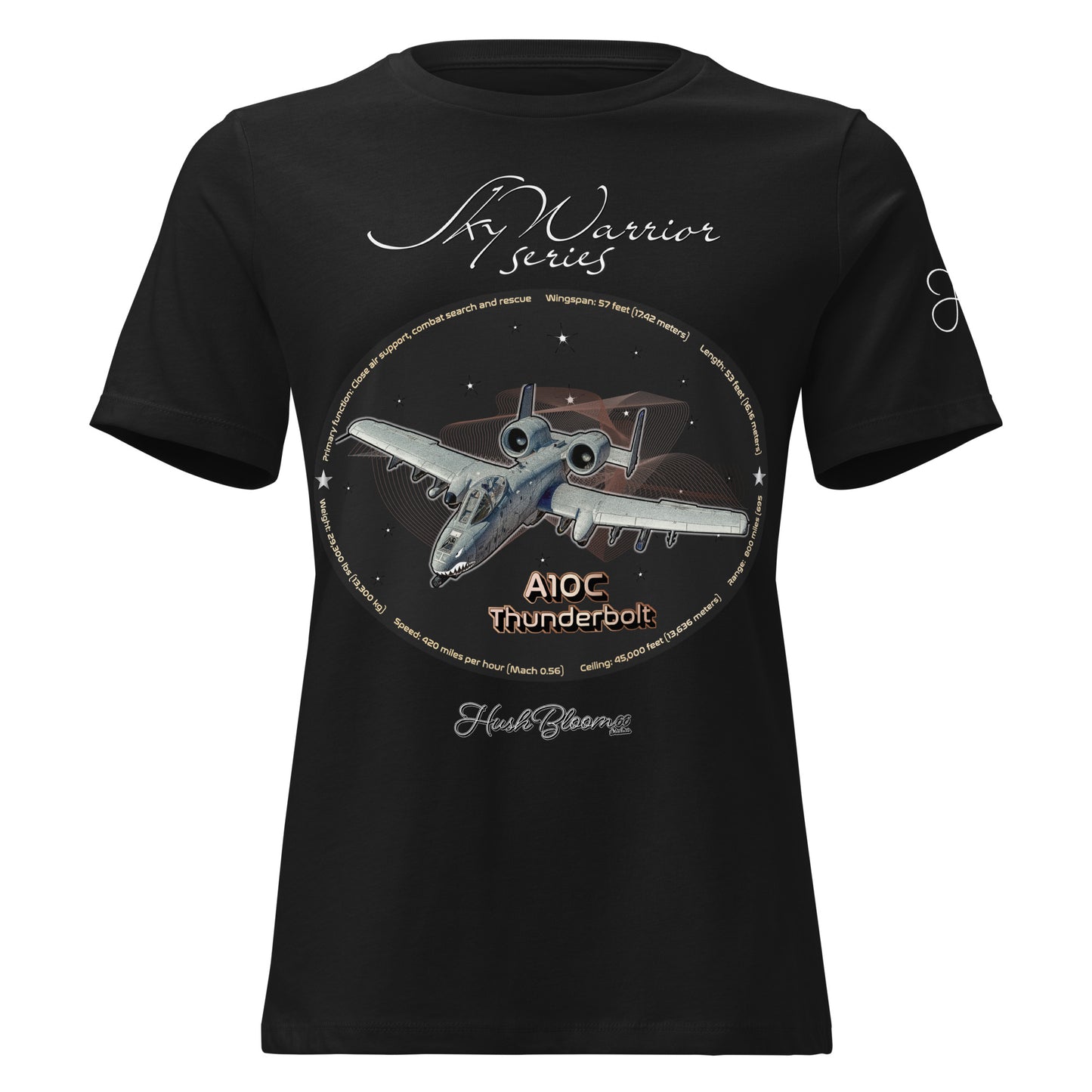 Black - A10C Thunderbolt Women's Relaxed T-Shirt