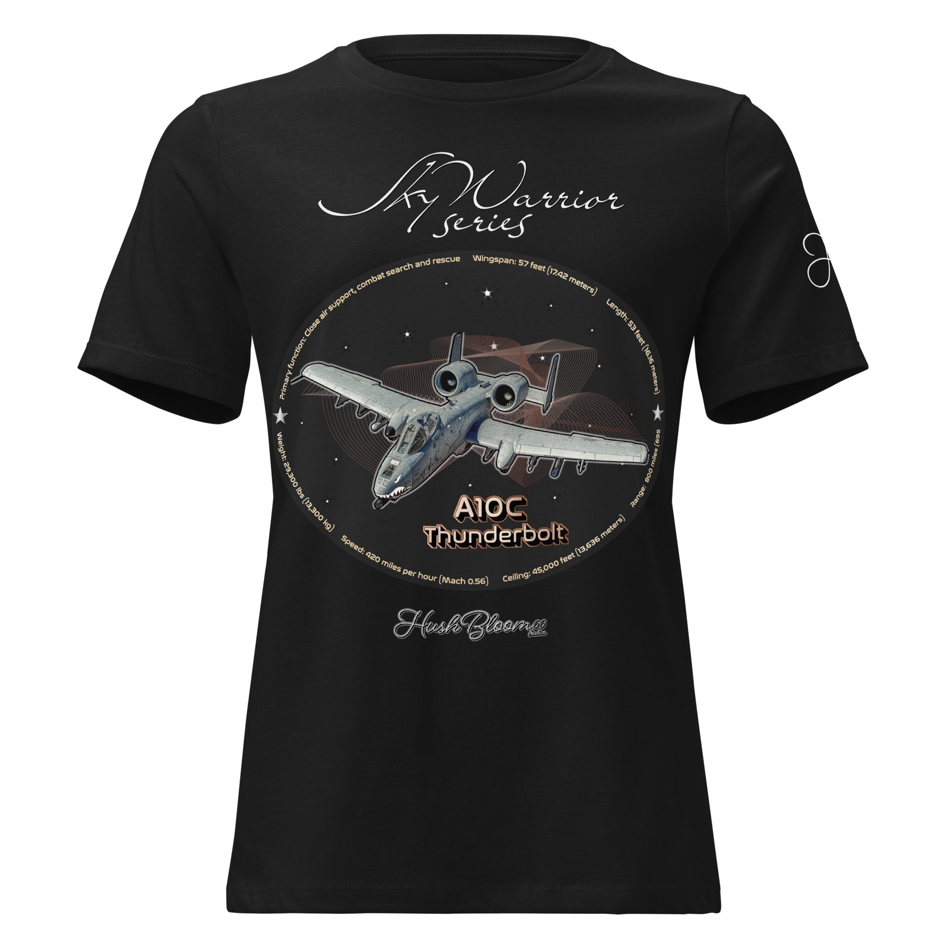 Black - A10C Thunderbolt Women's Relaxed T-Shirt