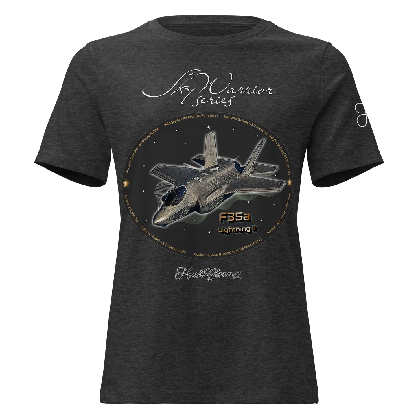 Dark Grey Heather - F35A Lightning Women's Relaxed T-Shirt
