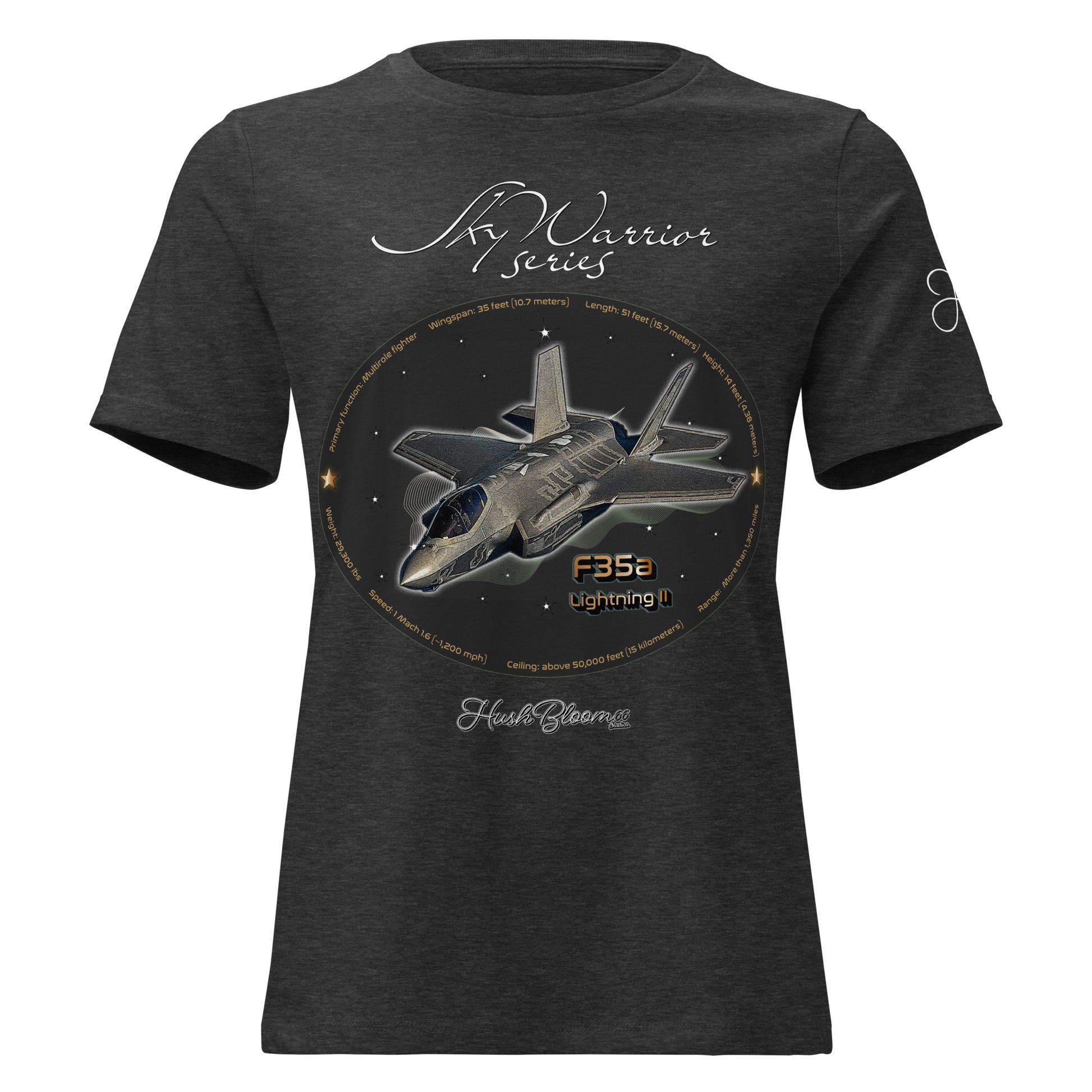 Dark Grey Heather - F35A Lightning Women's Relaxed T-Shirt