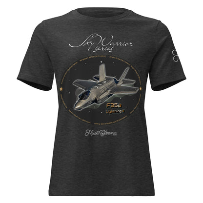 Dark Grey Heather - F35A Lightning Women's Relaxed T-Shirt