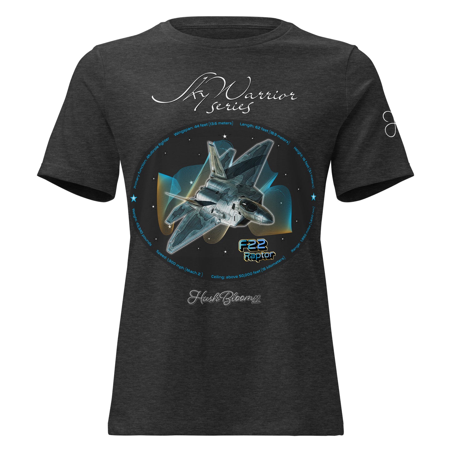 Dark Grey Heather - F22 Raptor Women's Relaxed T-Shirt