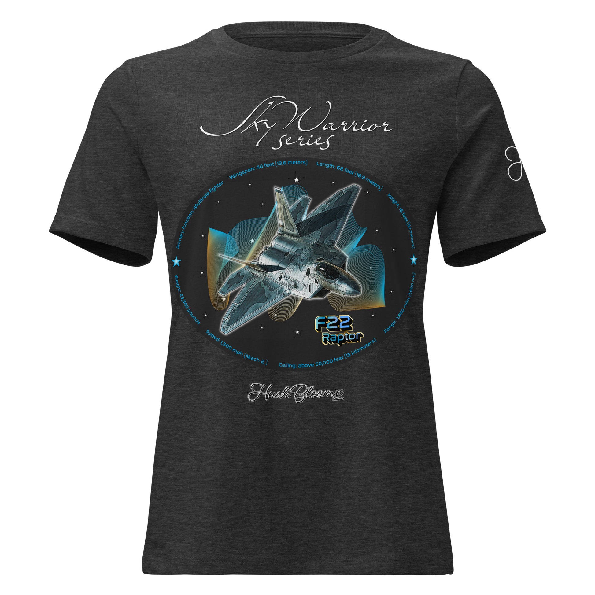 Dark Grey Heather - F22 Raptor Women's Relaxed T-Shirt