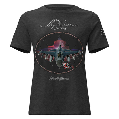 Dark Grey Heather - F16 Falcon Women's Relaxed T-Shirt