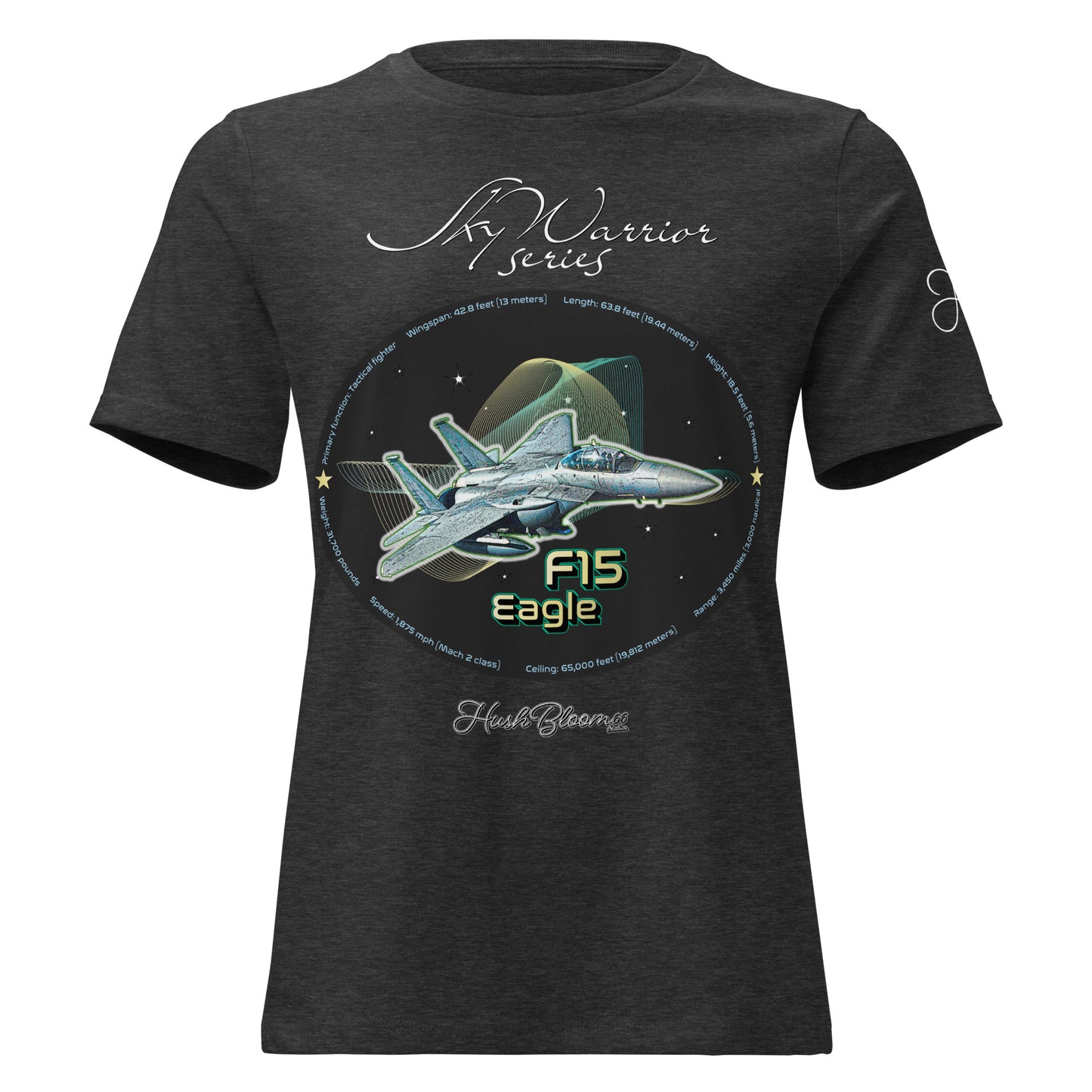 Dark Grey Heather - F15 Eagle Women's Relaxed T-Shirt