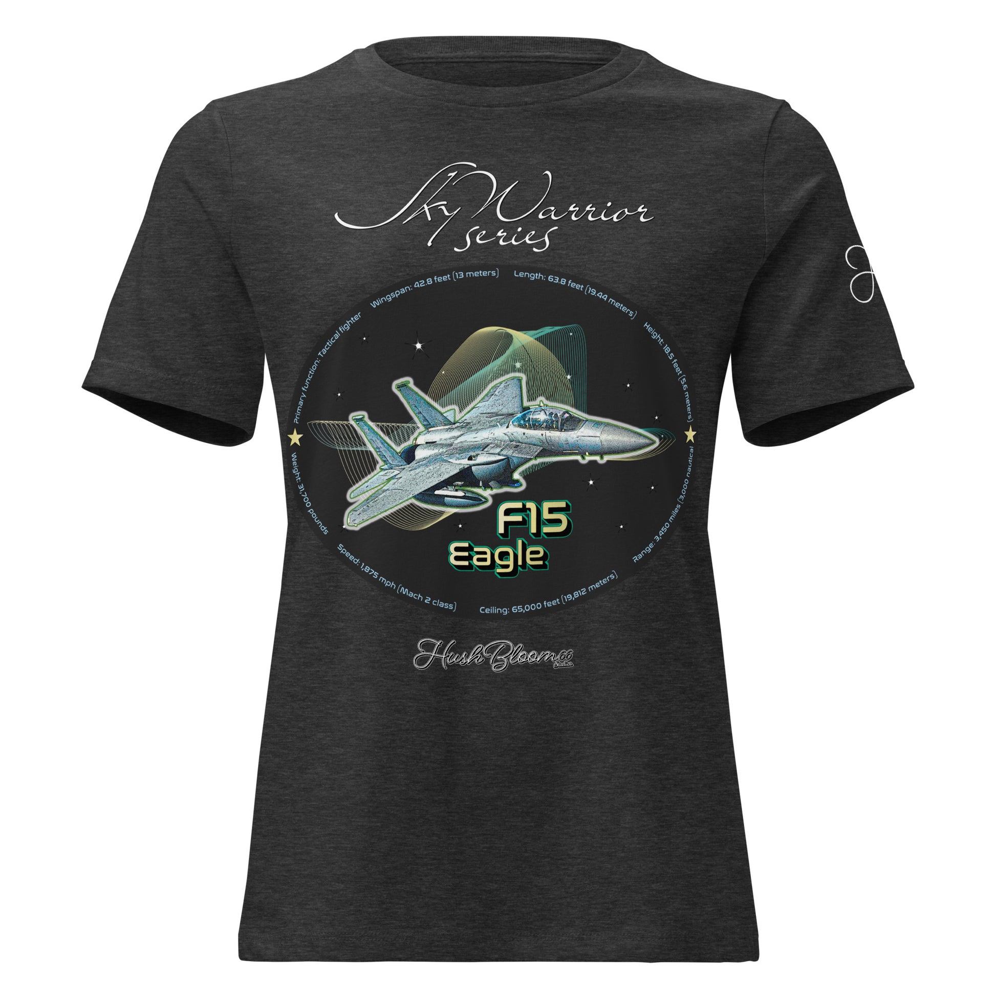 Dark Grey Heather - F15 Eagle Women's Relaxed T-Shirt