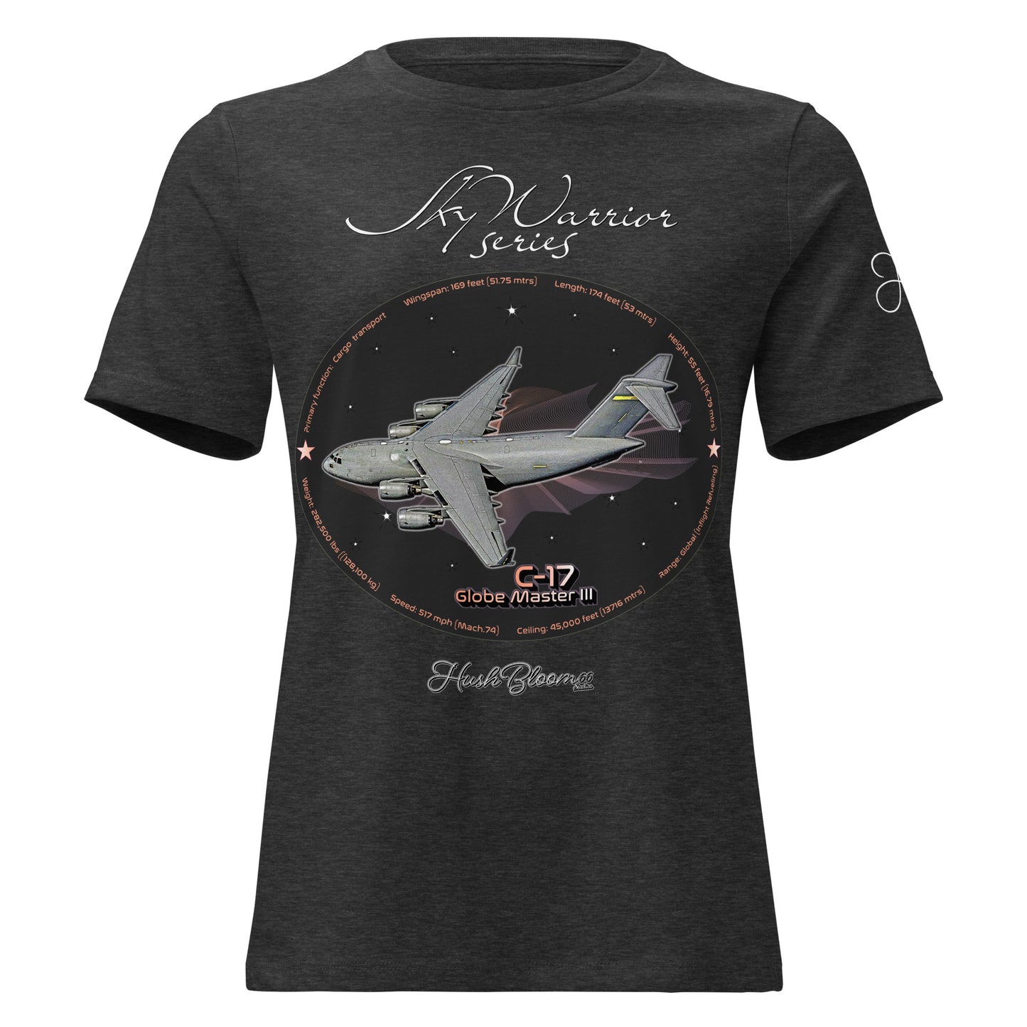 Dark Grey Heather - C17 Globe Master III Women's Relaxed T-Shirt
