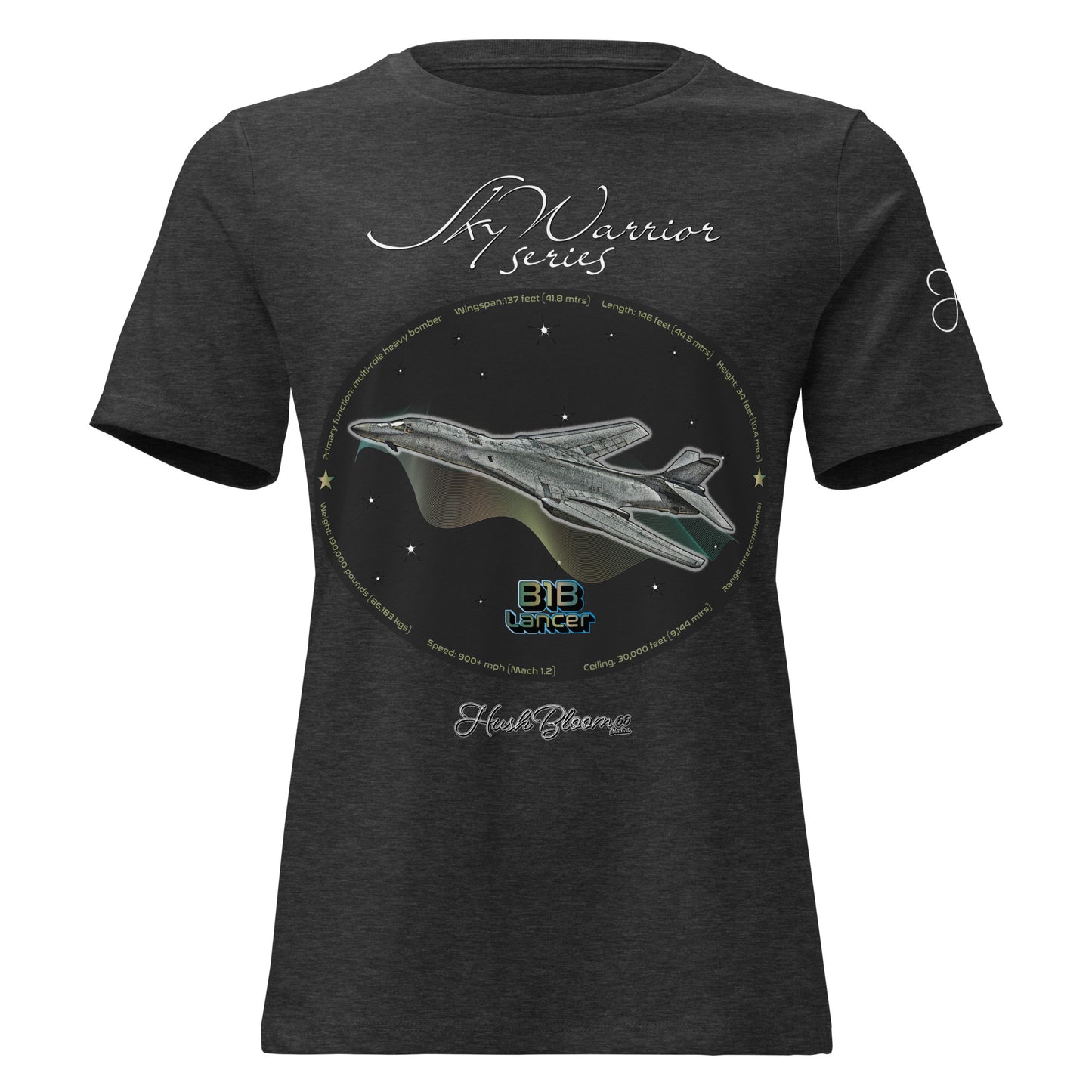 Dark Grey Heather - B1B Lancer Women's Relaxed T-Shirt