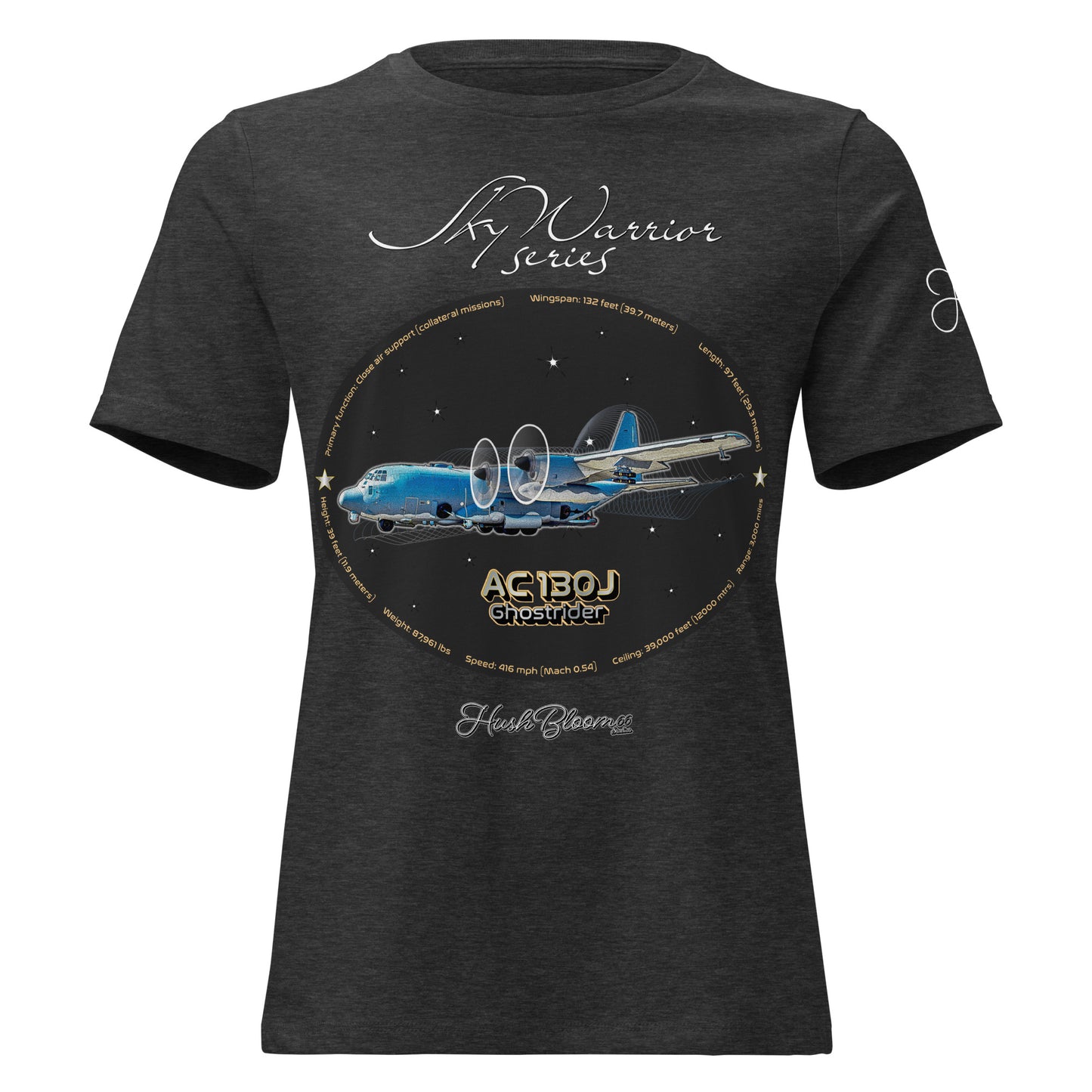 Dark Grey Heather - AC130J Ghostrider Women's Relaxed T-Shirt