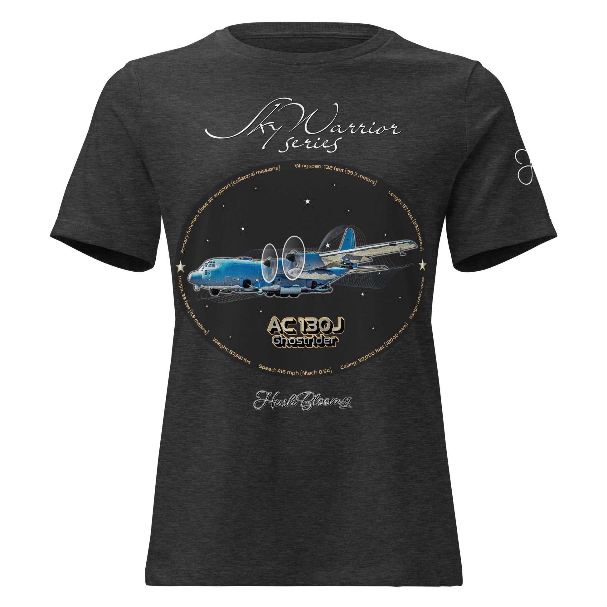Dark Grey Heather - AC130J Ghostrider Women's Relaxed T-Shirt