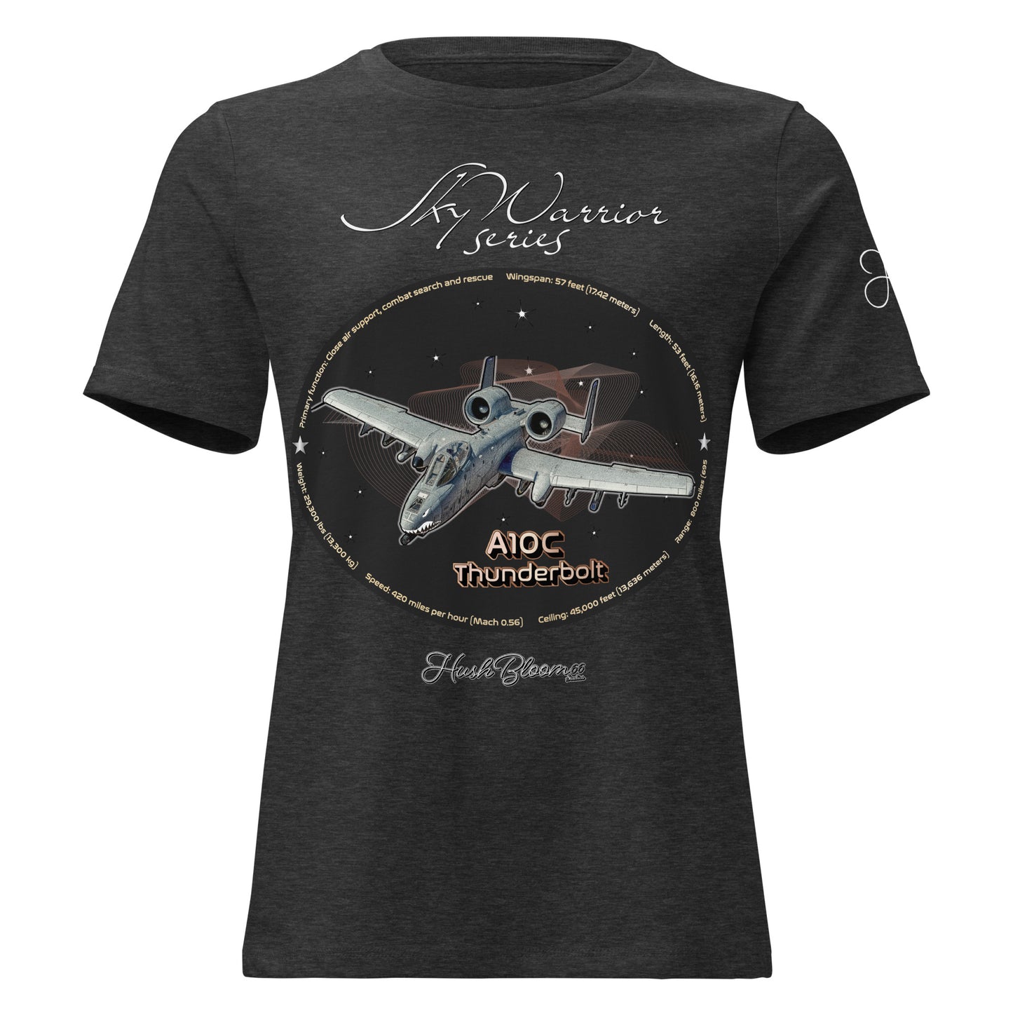 Dark Grey Heather - A10C Thunderbolt Women's Relaxed T-Shirt